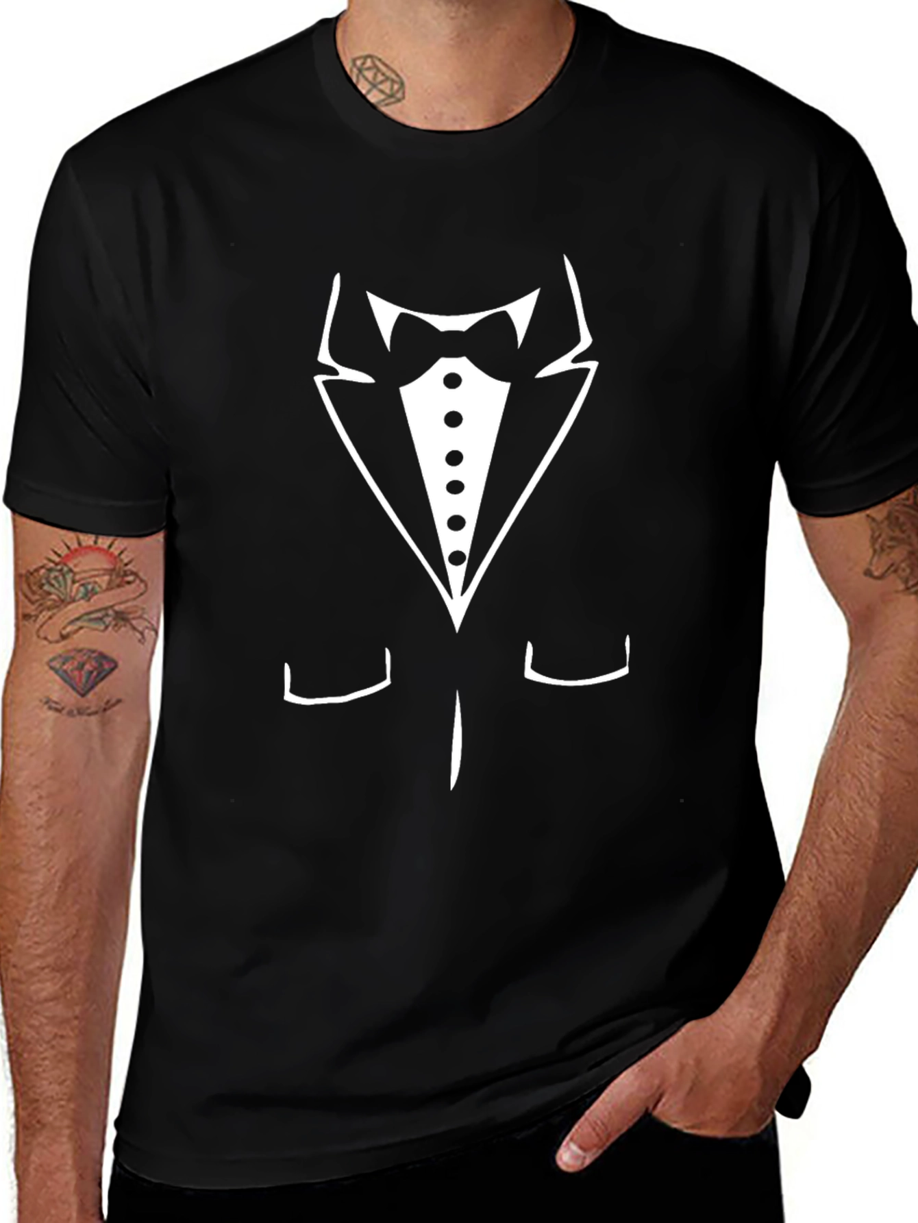 Tuxedo T-Shirt - Novelty Bowtie Design