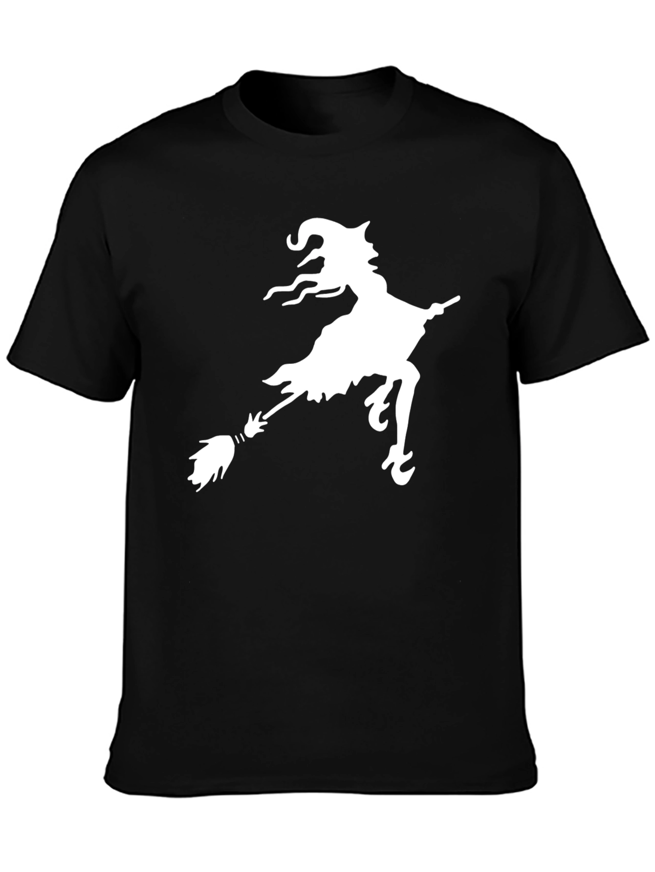 Witch on Broomstick Graphic Black Tee