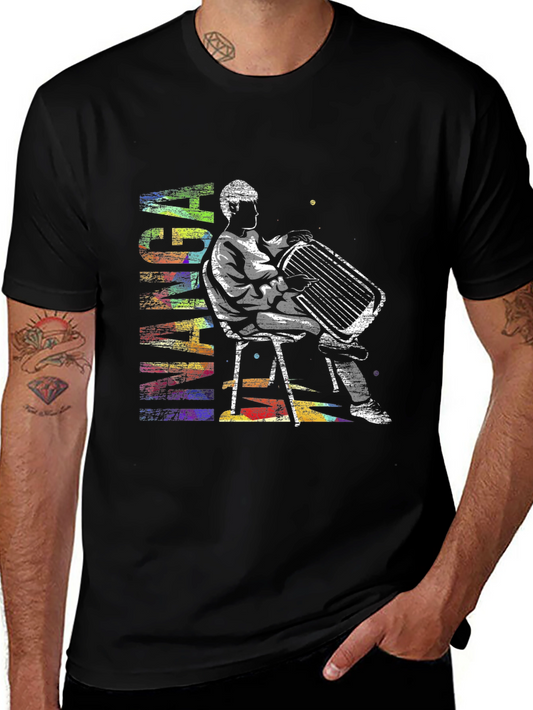 Abstract Accordion Player Graphic T-Shirt