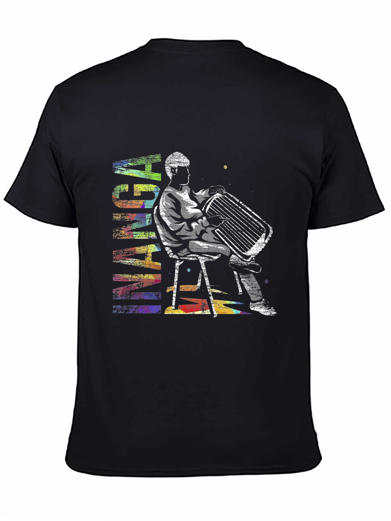 Abstract Accordion Player Graphic T-Shirt