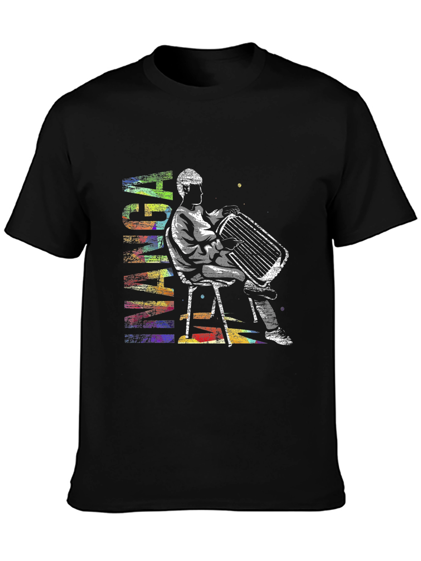 Abstract Accordion Player Graphic T-Shirt