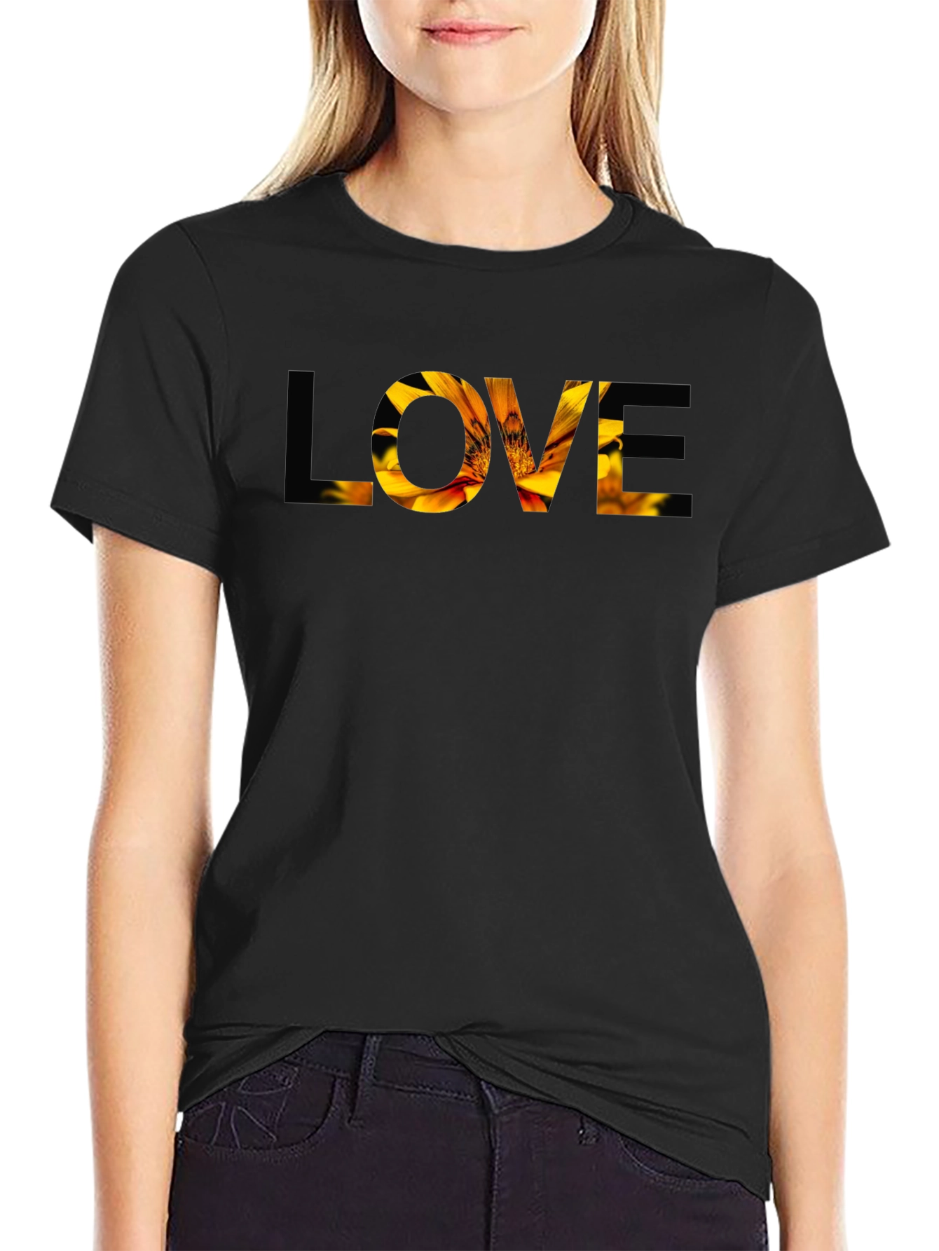 Floral LOVE Graphic T-Shirt - Stylish Mens Tee