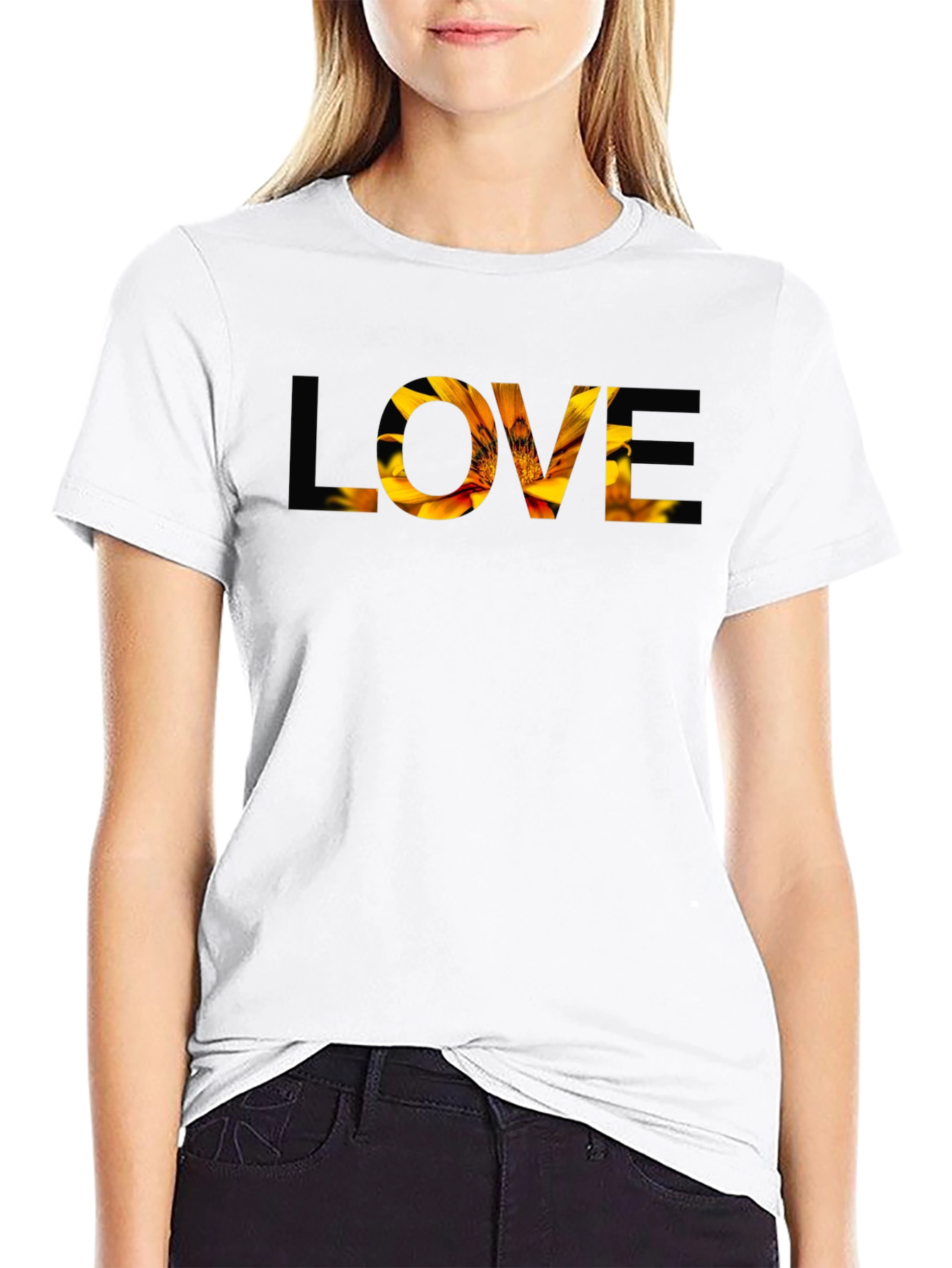 Floral LOVE Graphic T-Shirt - Stylish Mens Tee