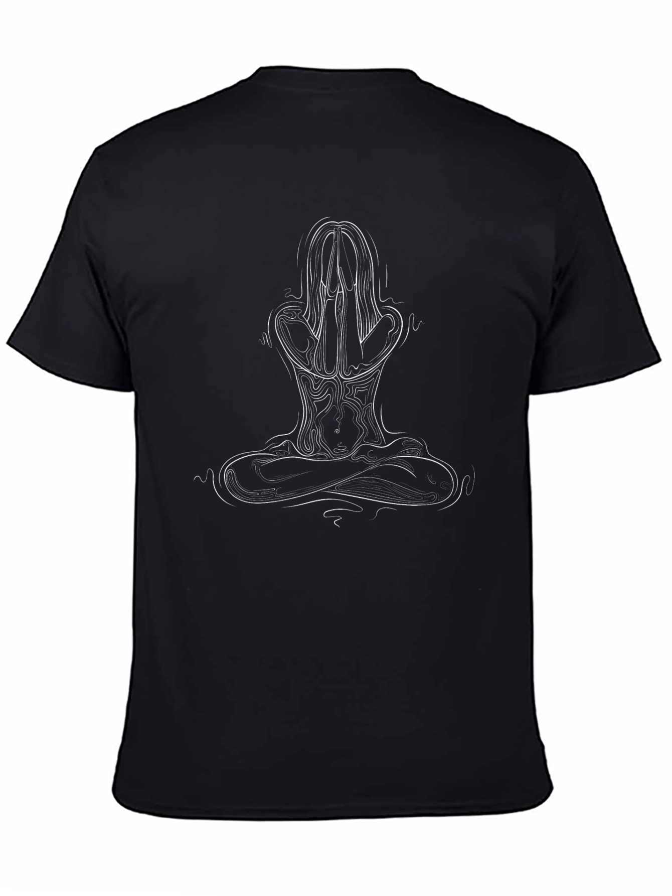 Meditative Pose Graphic T-Shirt - Black