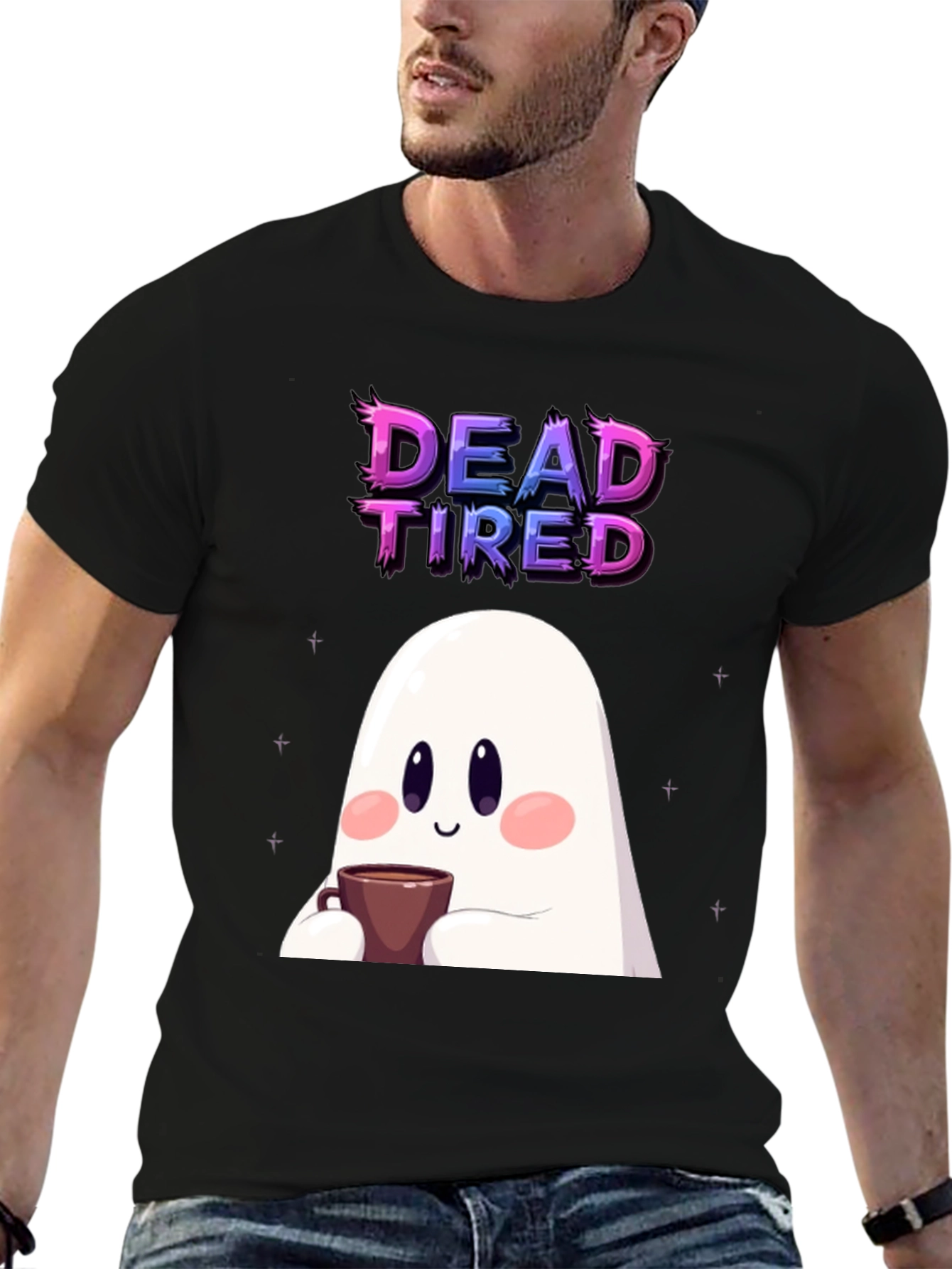 Dead Tired Ghost T-Shirt - Coffee Lover Tee