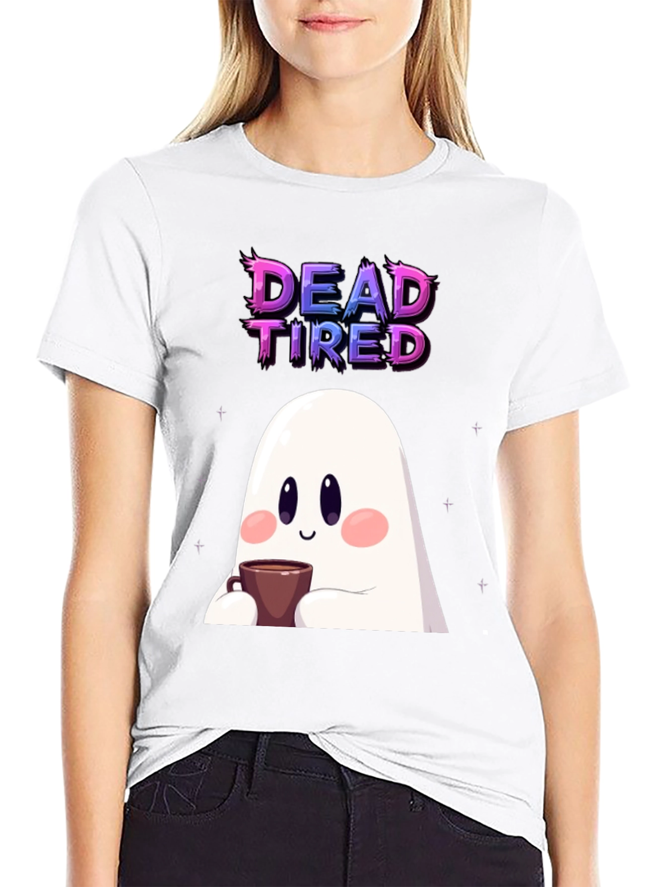 Dead Tired Ghost T-Shirt - Coffee Lover Tee