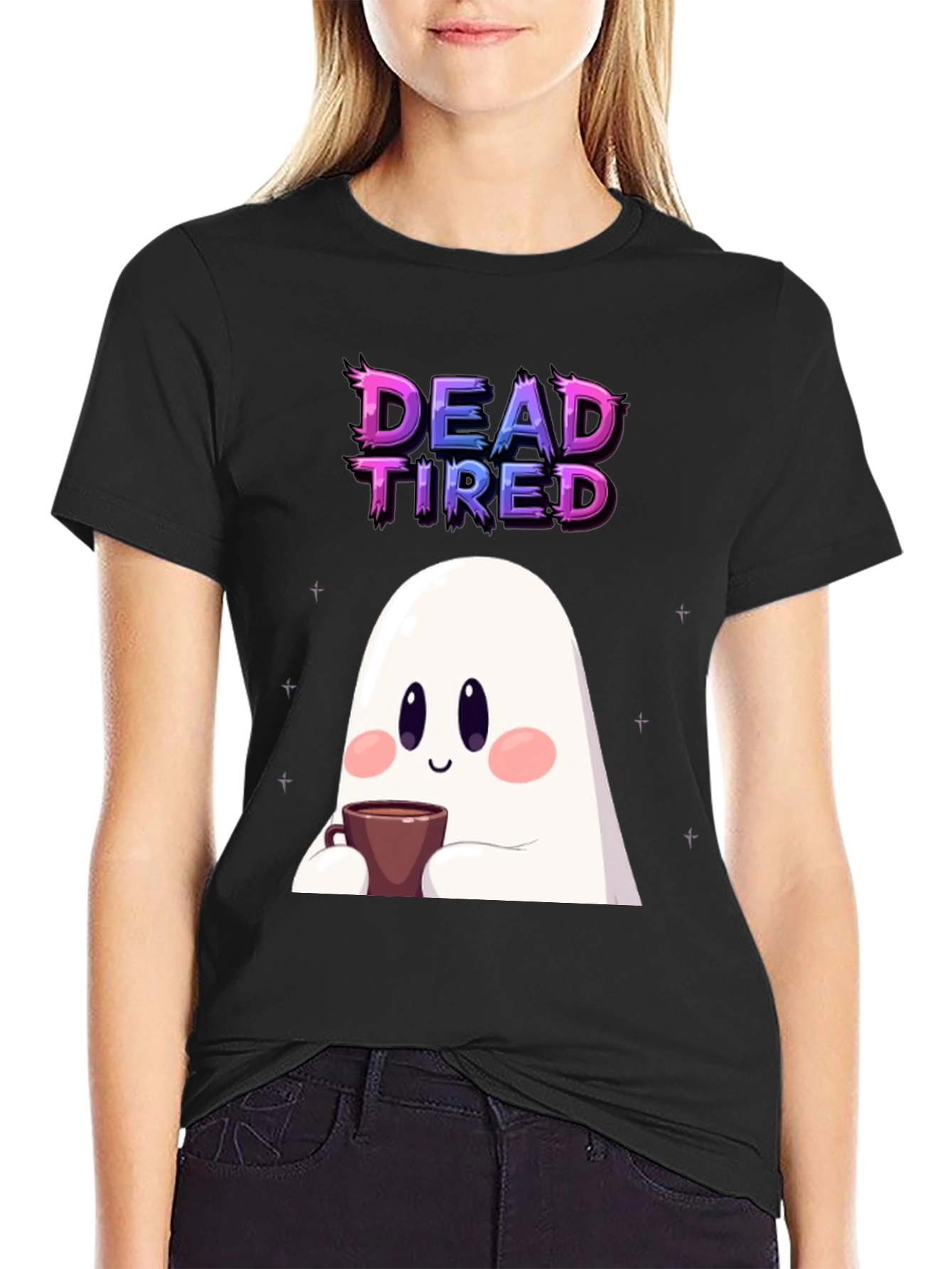 Dead Tired Ghost T-Shirt - Coffee Lover Tee