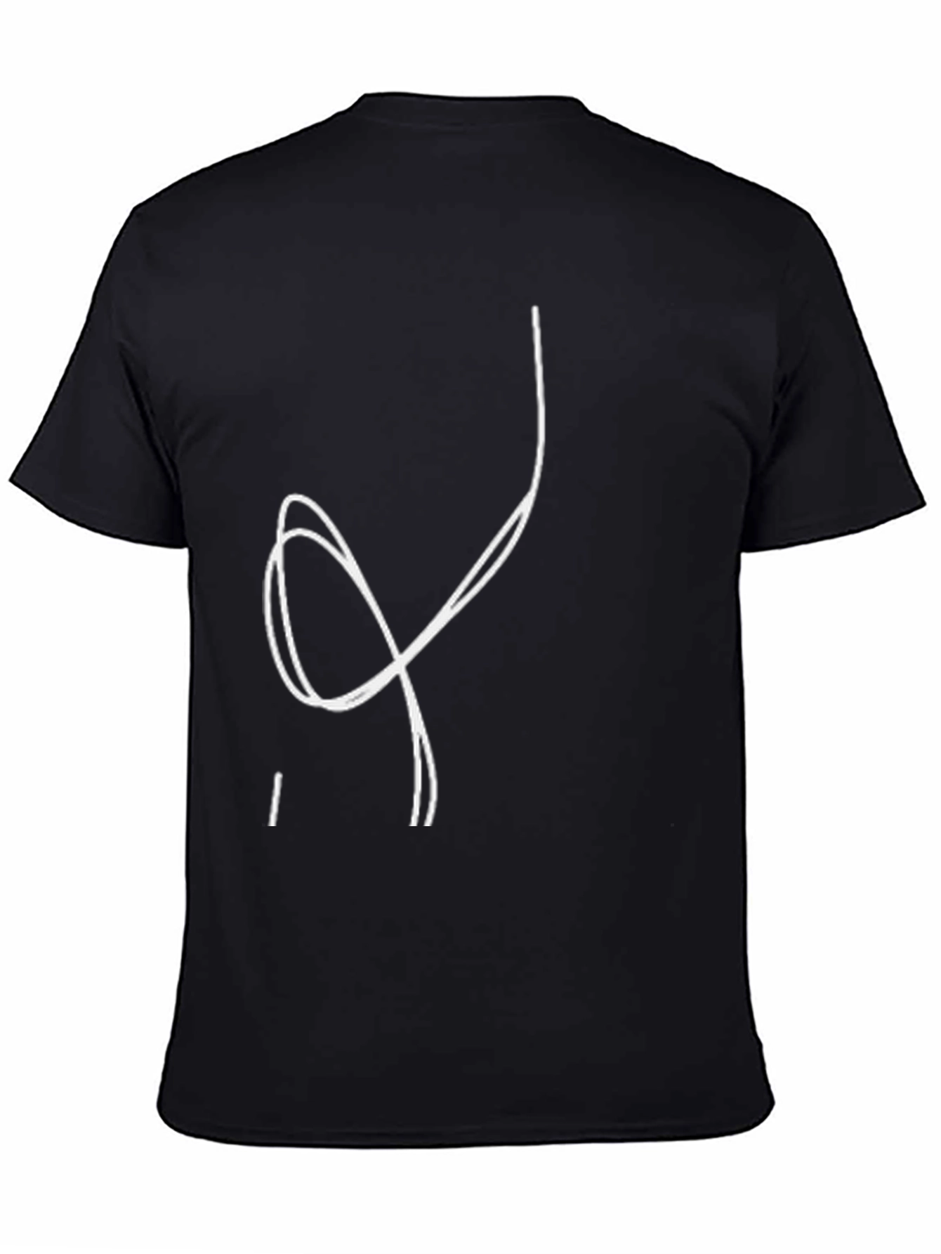 Abstract Line Art Graphic T-Shirt - Black