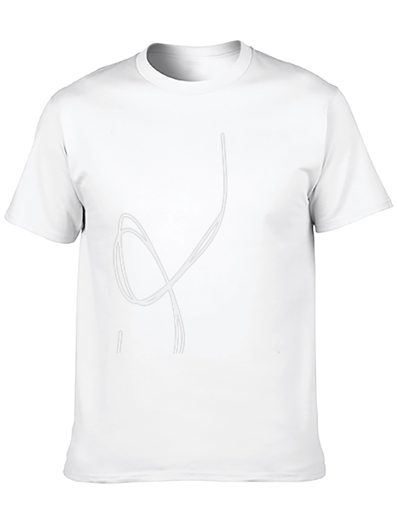 Abstract Line Art Graphic T-Shirt - Black