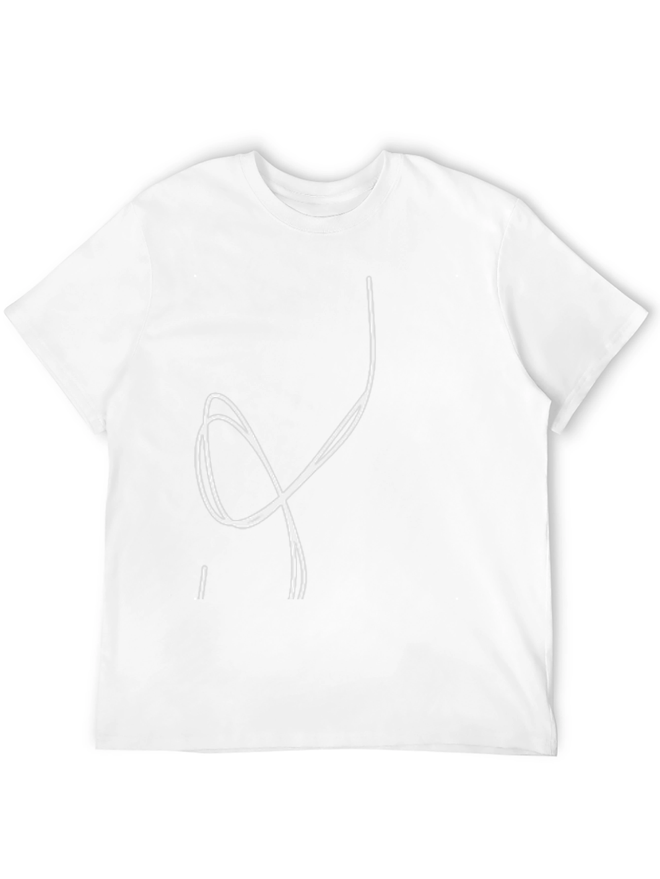 Abstract Line Art Graphic T-Shirt - Black