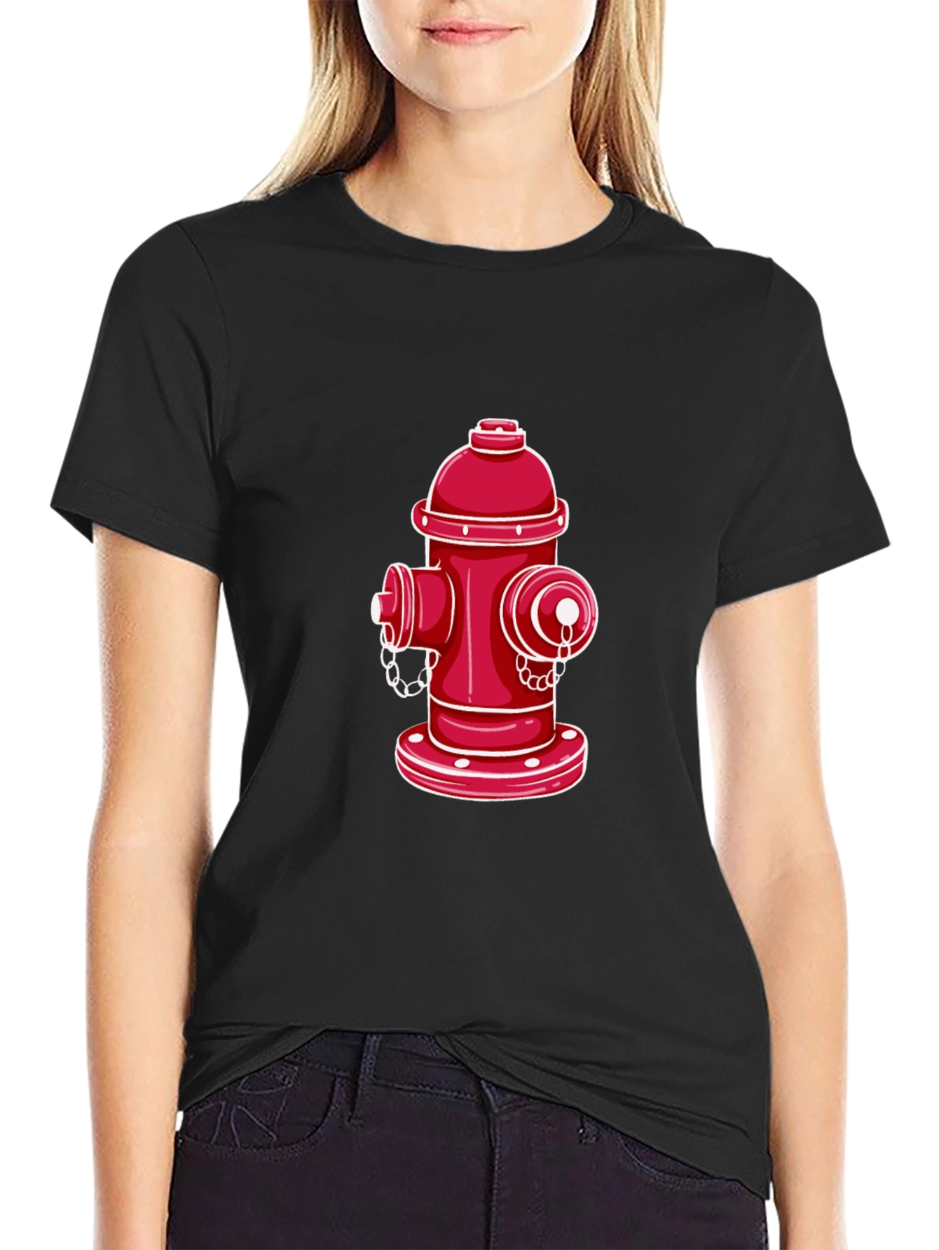 Fire Hydrant Graphic Tee - Black