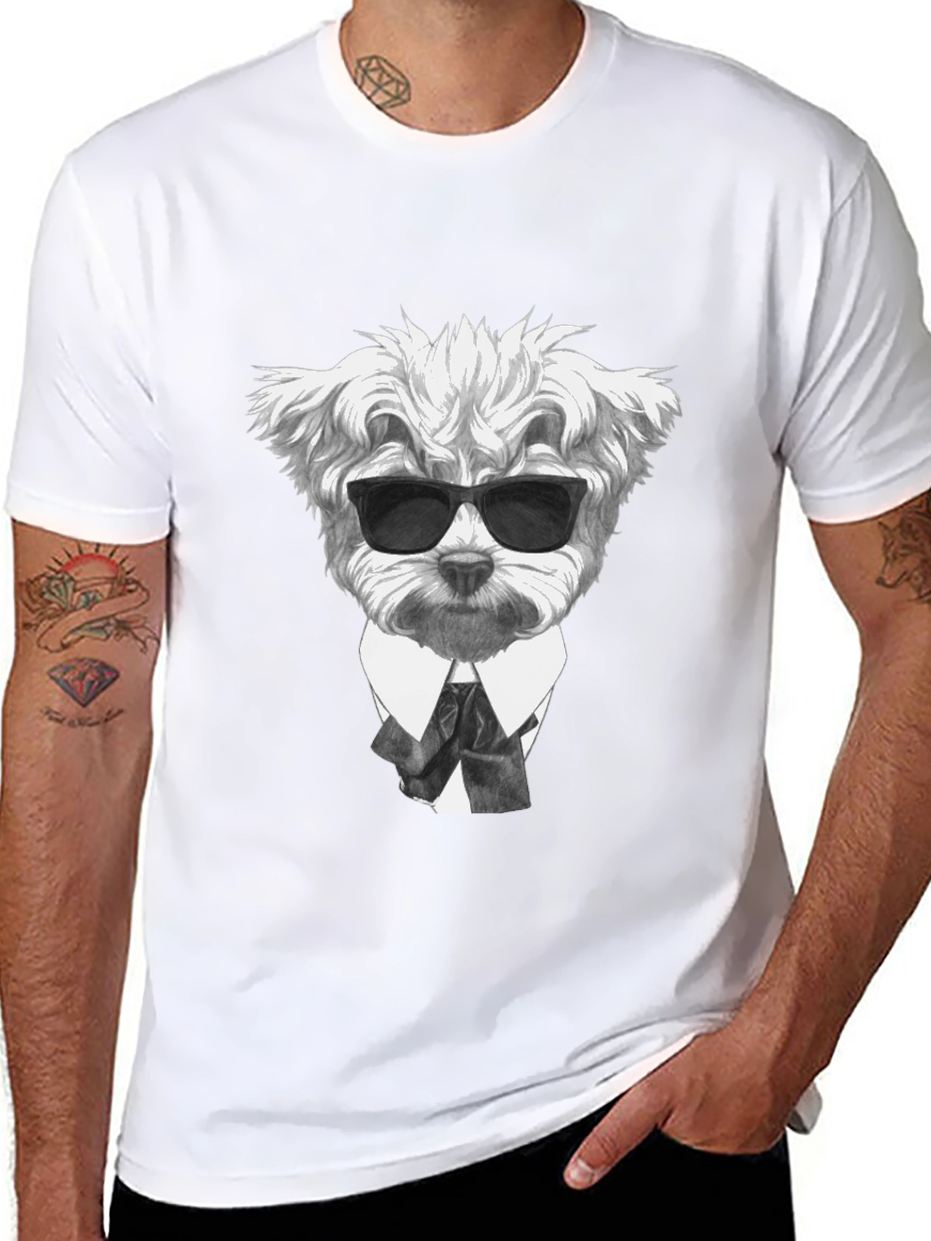 Dog in Suit Graphic Tee - Cool & Stylish