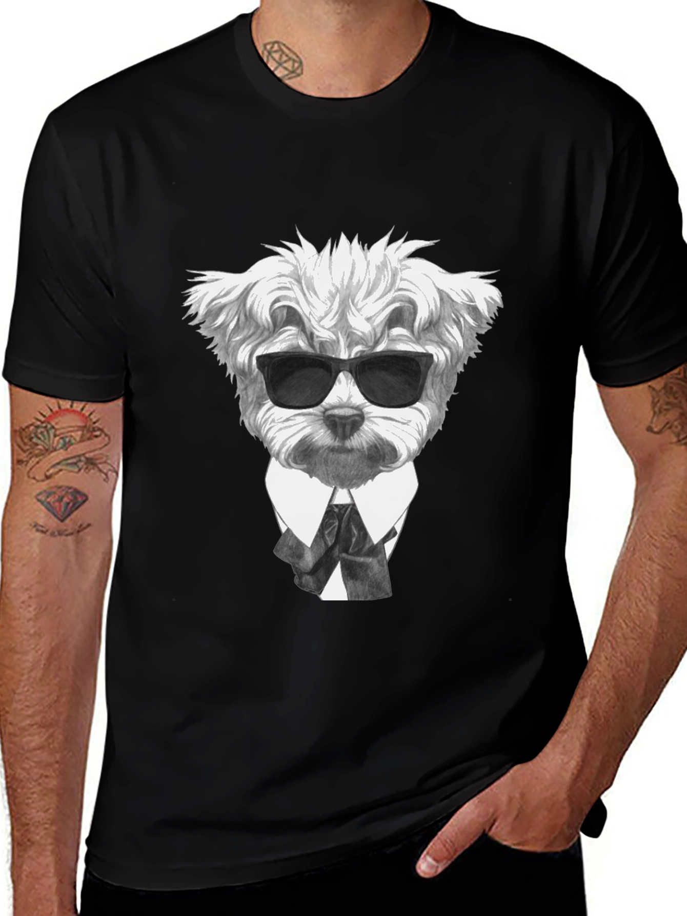 Dog in Suit Graphic Tee - Cool & Stylish