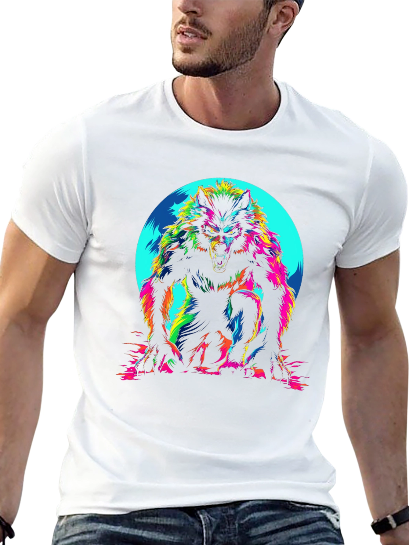 Vibrant Werewolf Graphic Tee