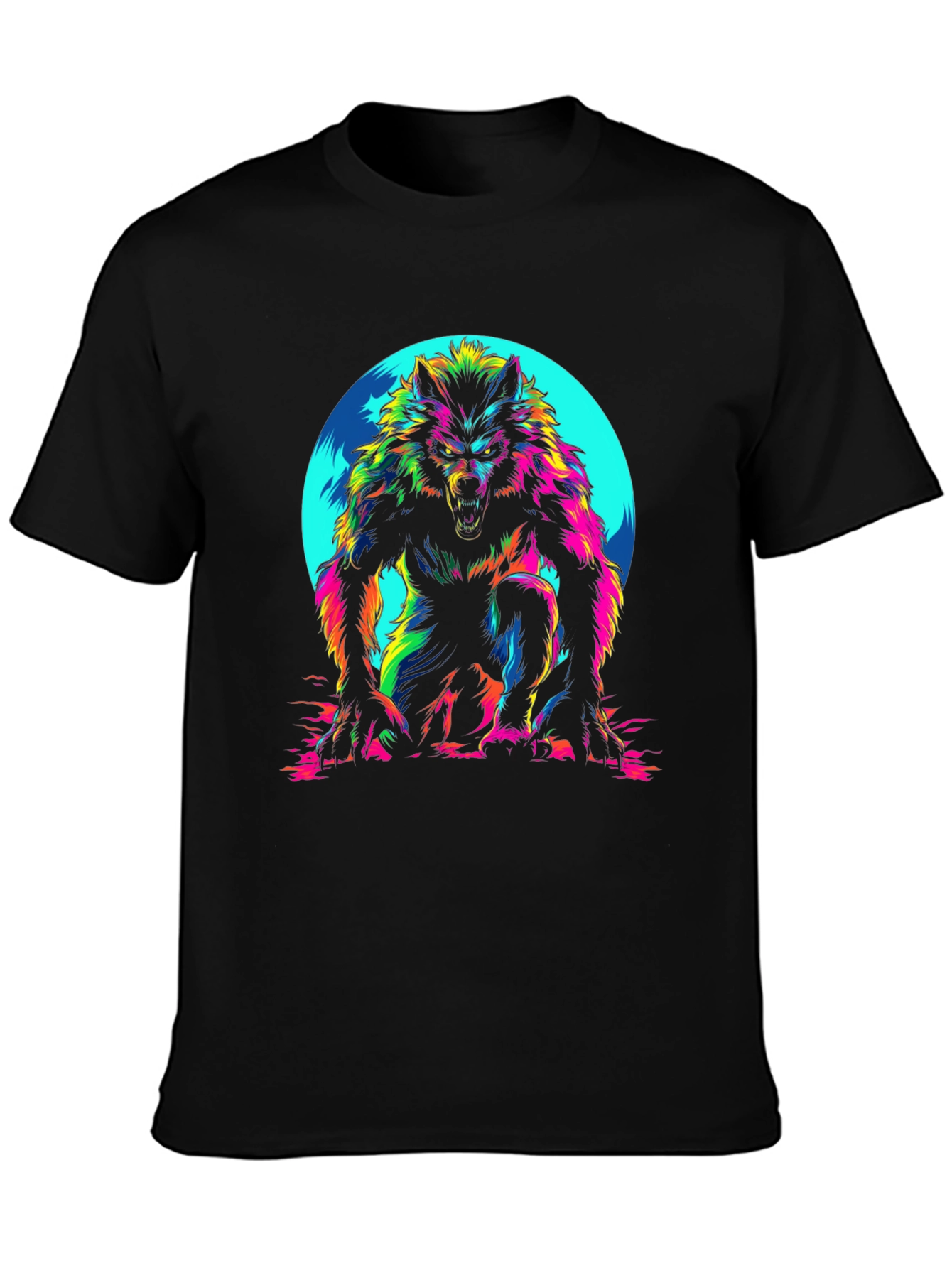 Vibrant Werewolf Graphic Tee