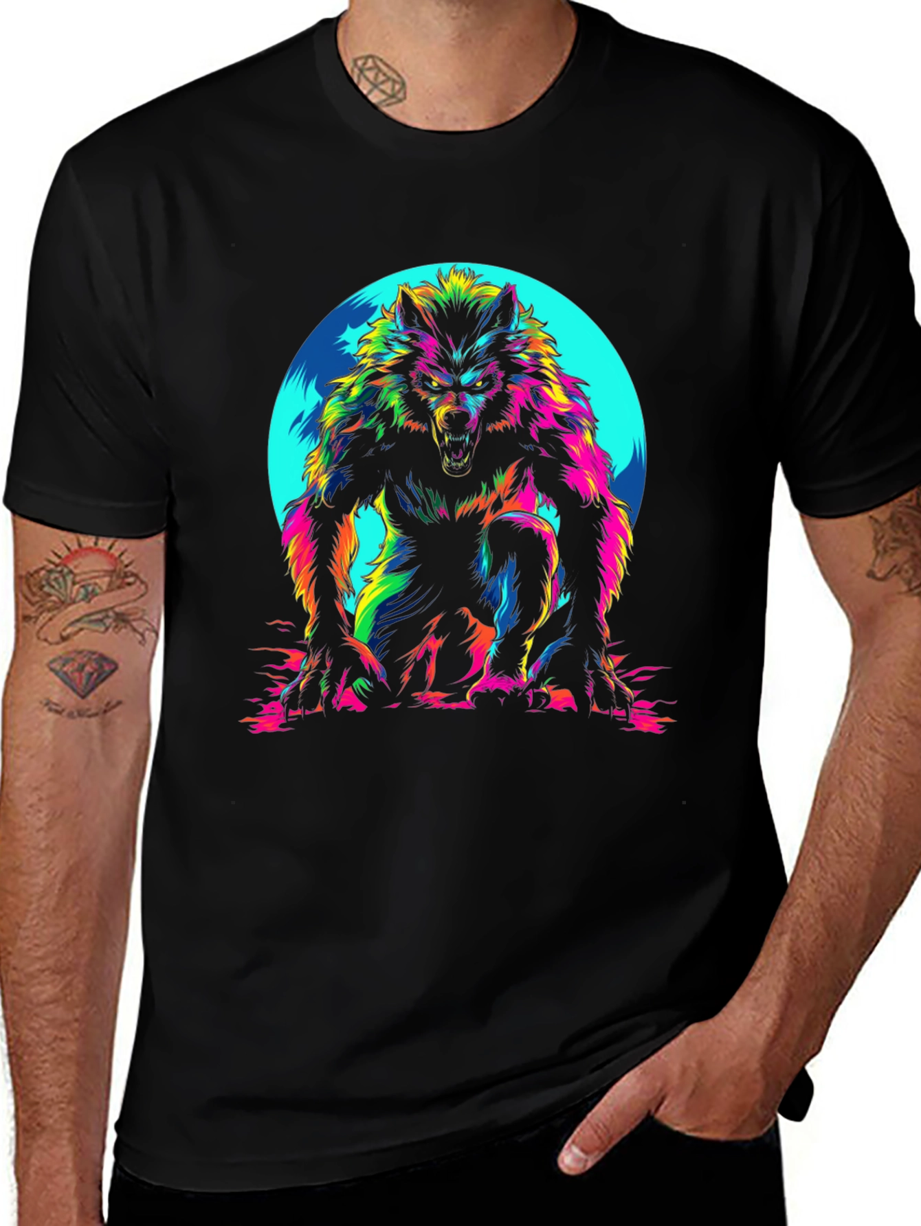 Vibrant Werewolf Graphic Tee