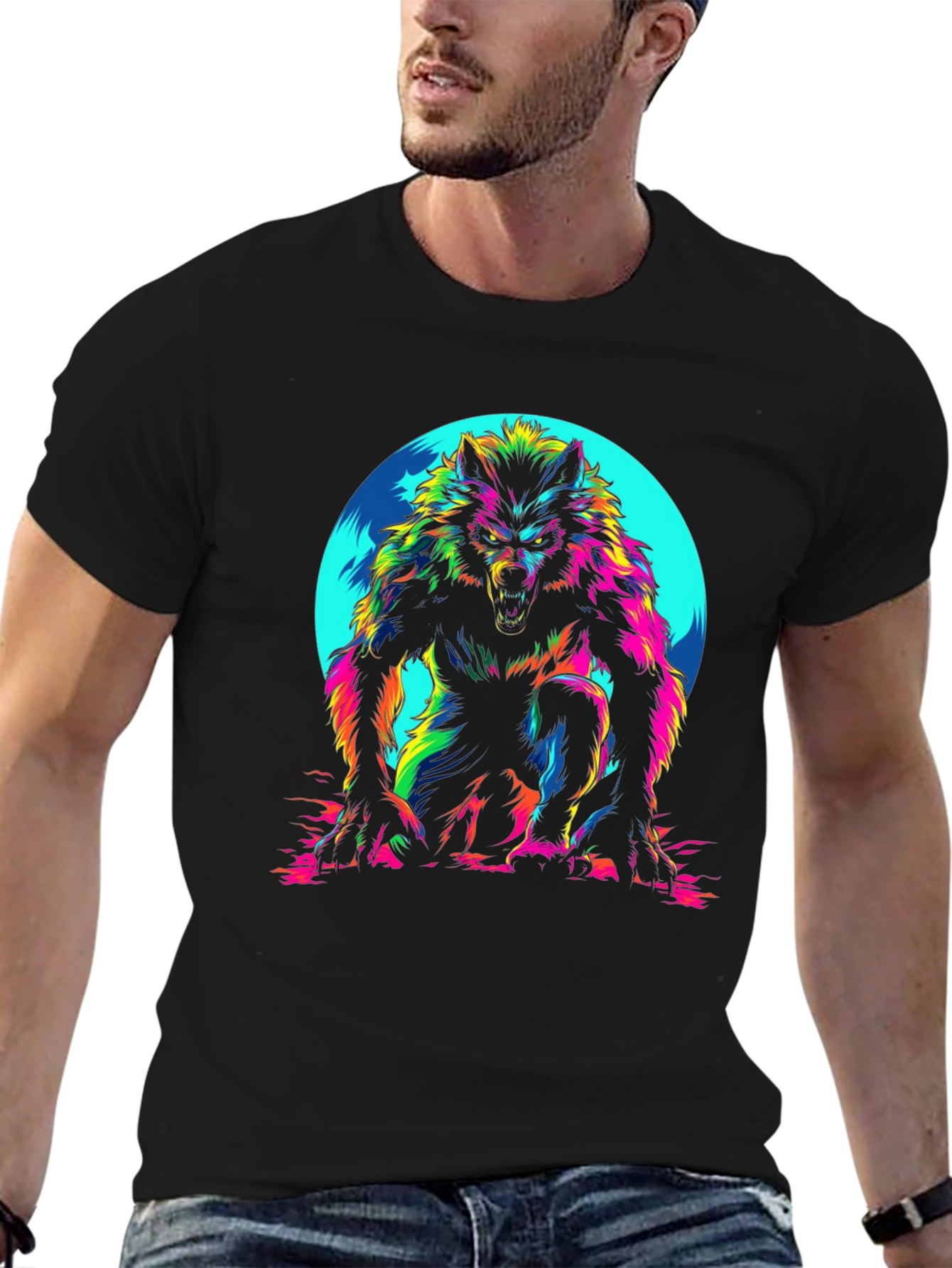 Vibrant Werewolf Graphic Tee