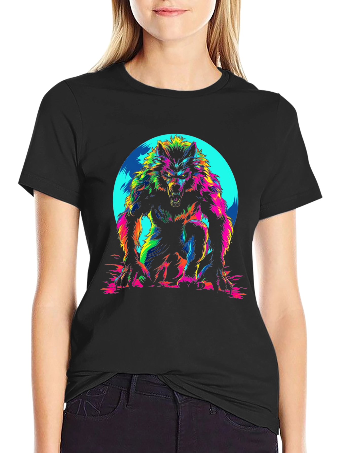 Vibrant Werewolf Graphic Tee