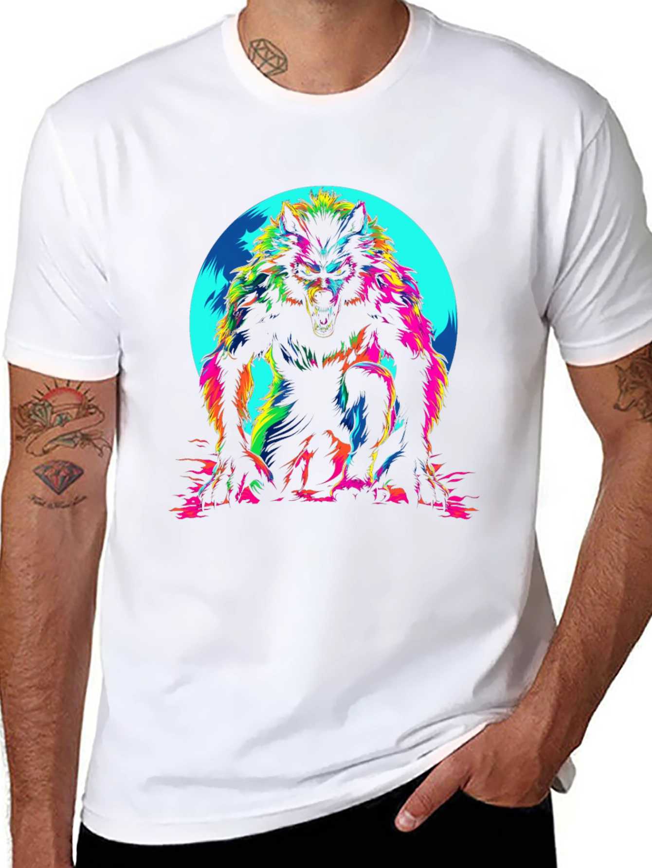 Vibrant Werewolf Graphic Tee