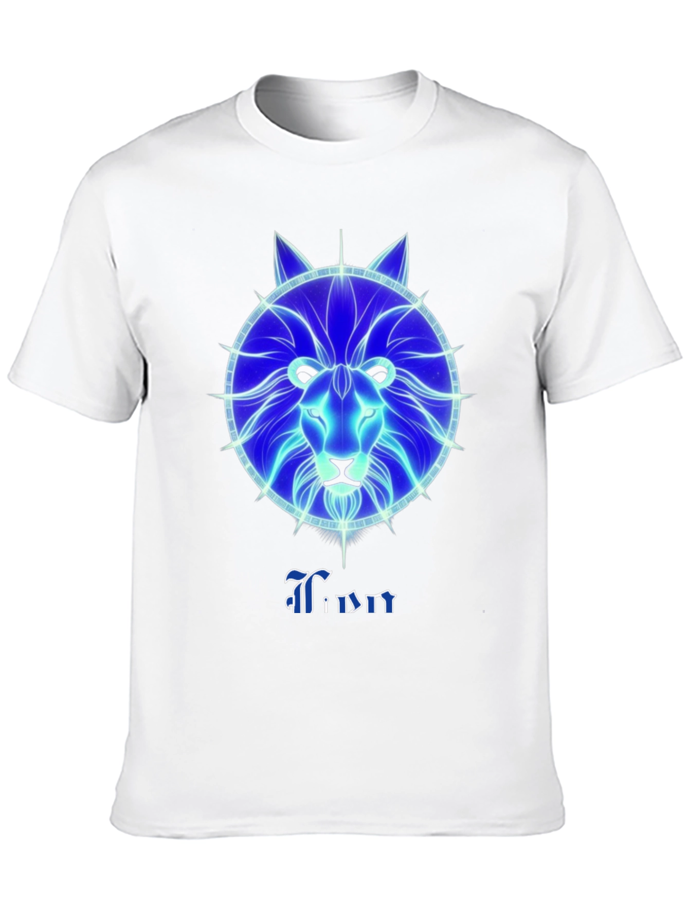 Lion Zodiac Graphic T-Shirt - Black