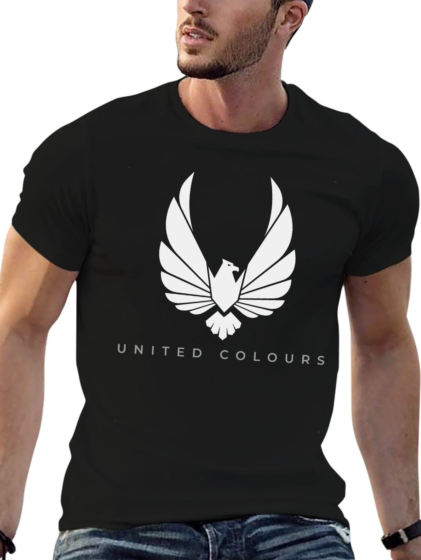 United Colours Eagle Graphic Black T-Shirt