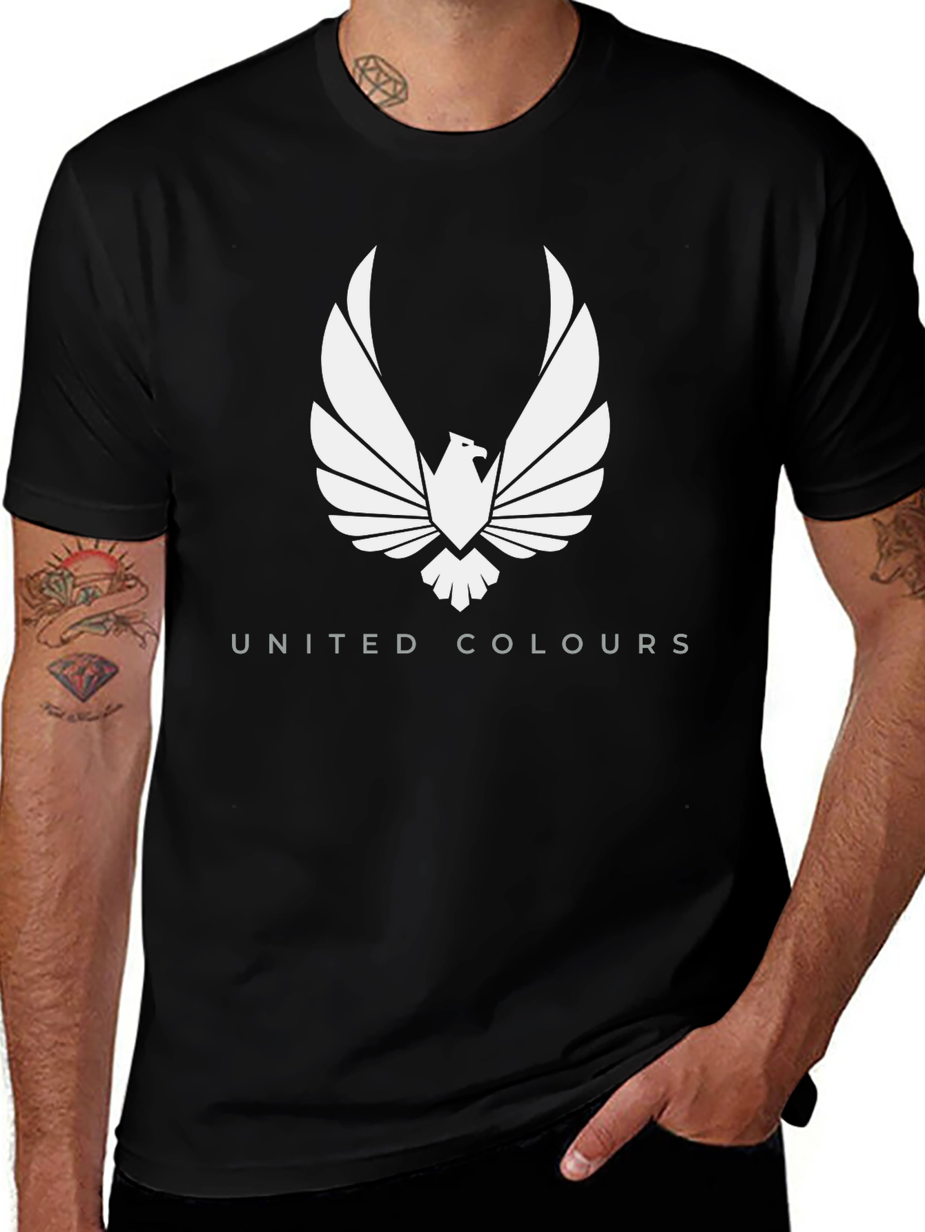 United Colours Eagle Graphic Black T-Shirt