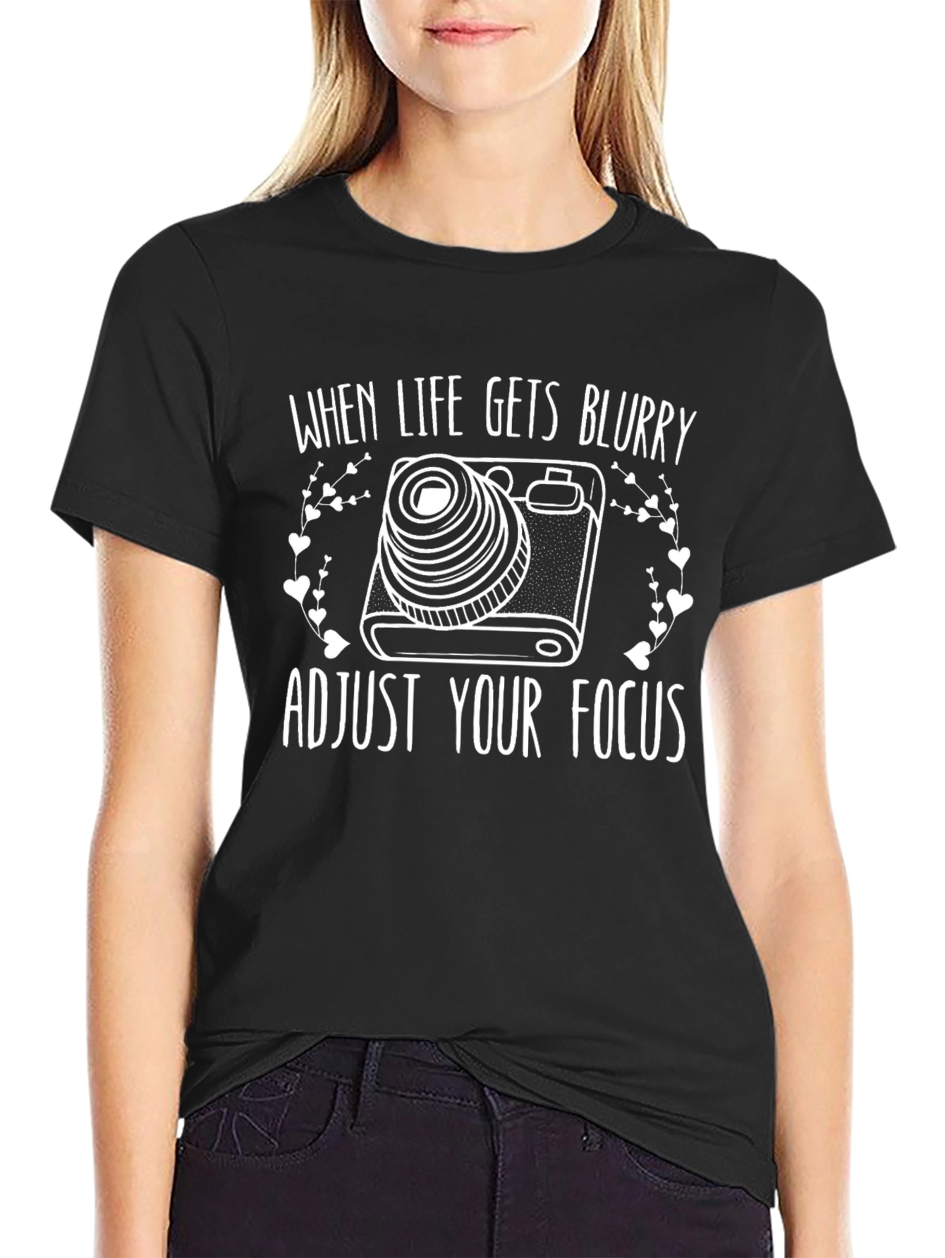 Adjust Your Focus Black Graphic Tee