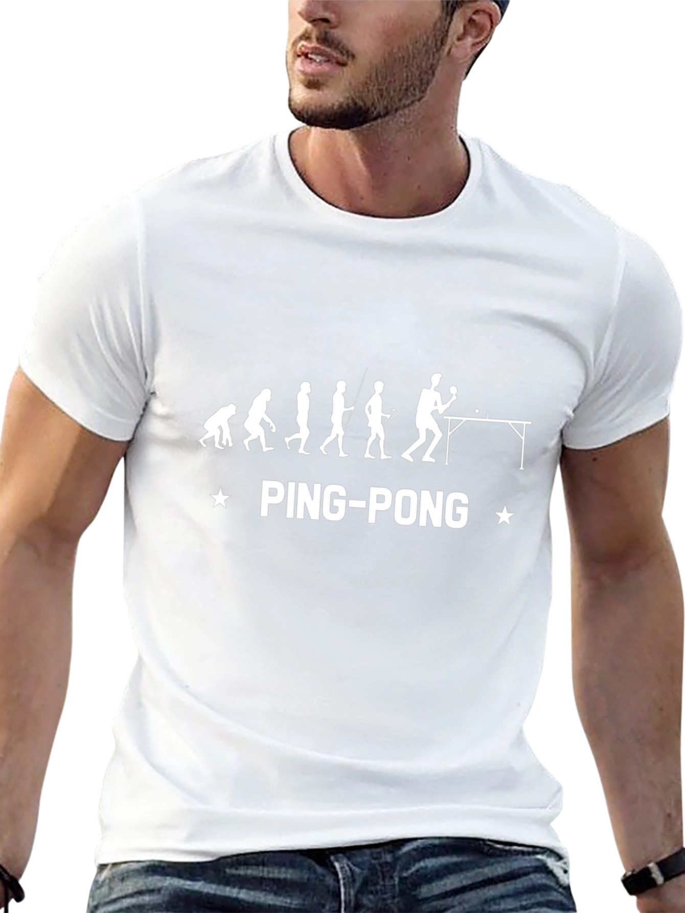 Evolution of Ping Pong Black T-Shirt