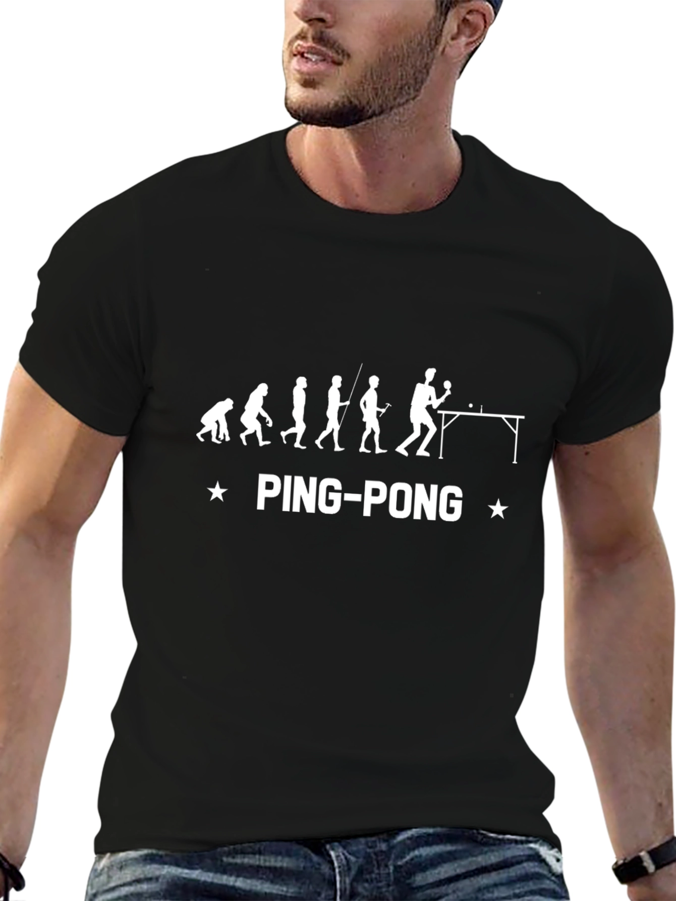 Evolution of Ping Pong Black T-Shirt