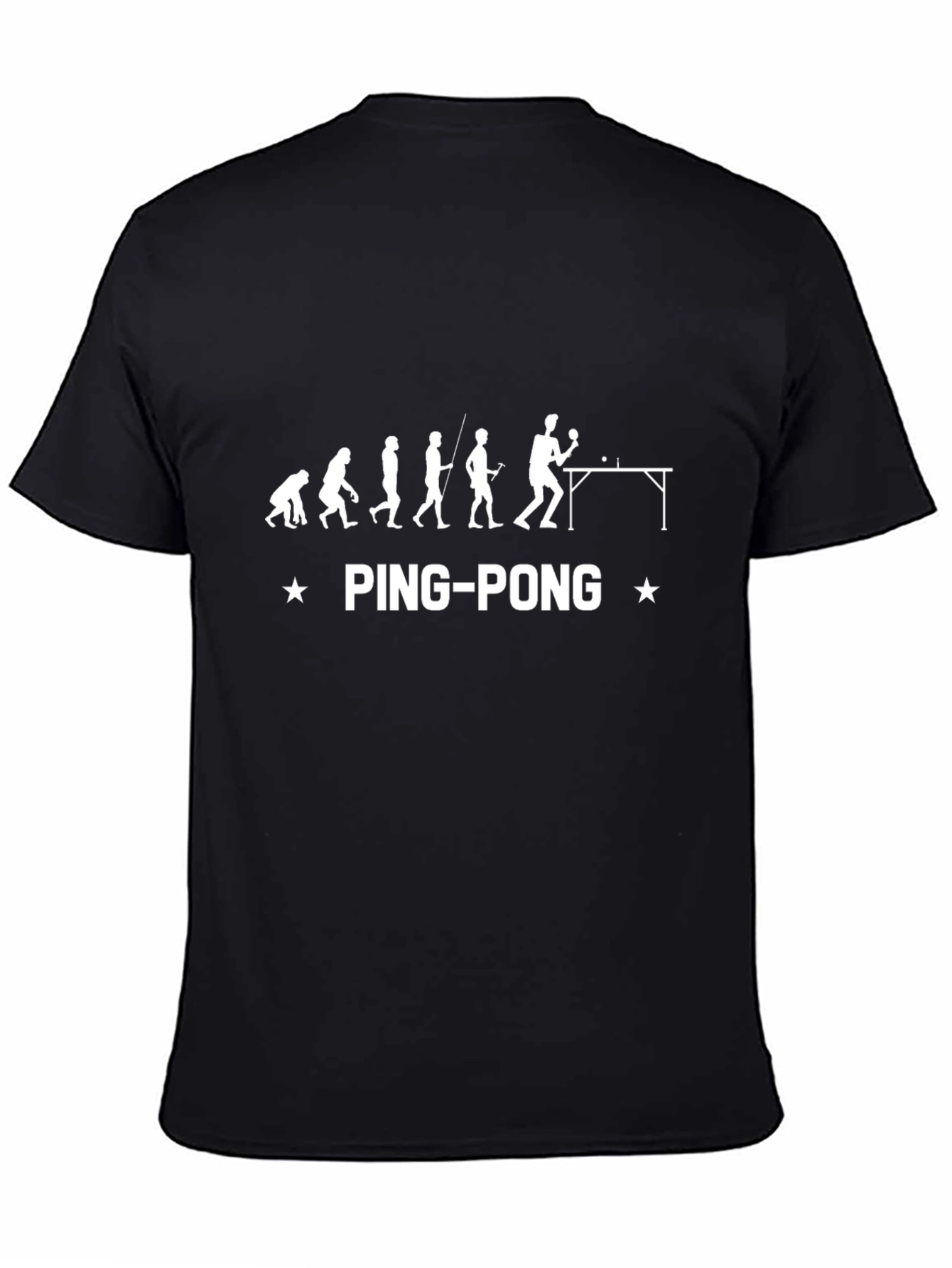 Evolution of Ping Pong Black T-Shirt