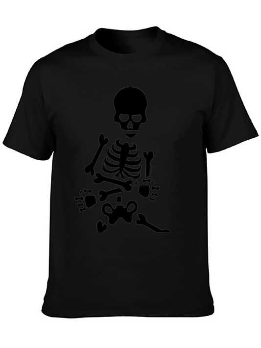 Skeleton Graphic Tee - Black Crew Neck