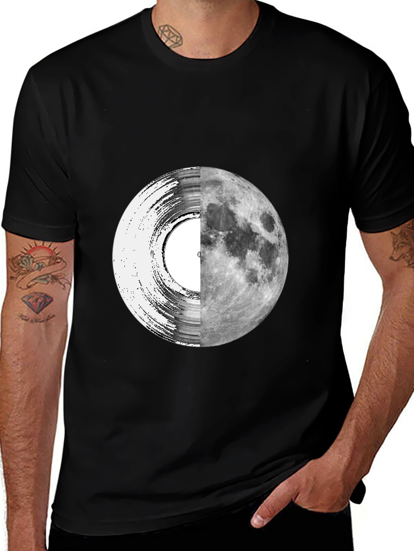 Vinyl Moon Graphic Tee - Unique Music Lover Shirt