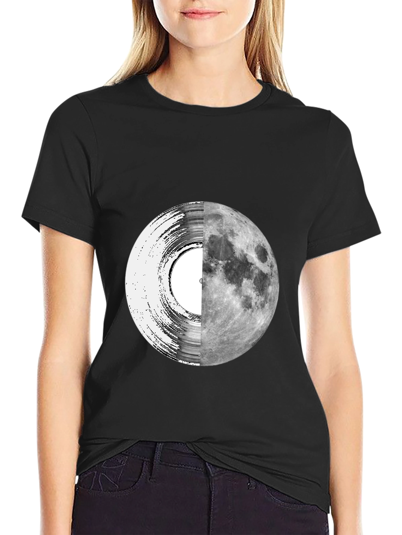 Vinyl Moon Graphic Tee - Unique Music Lover Shirt