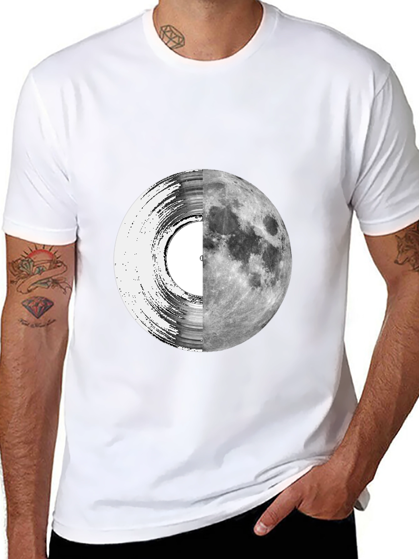 Vinyl Moon Graphic Tee - Unique Music Lover Shirt