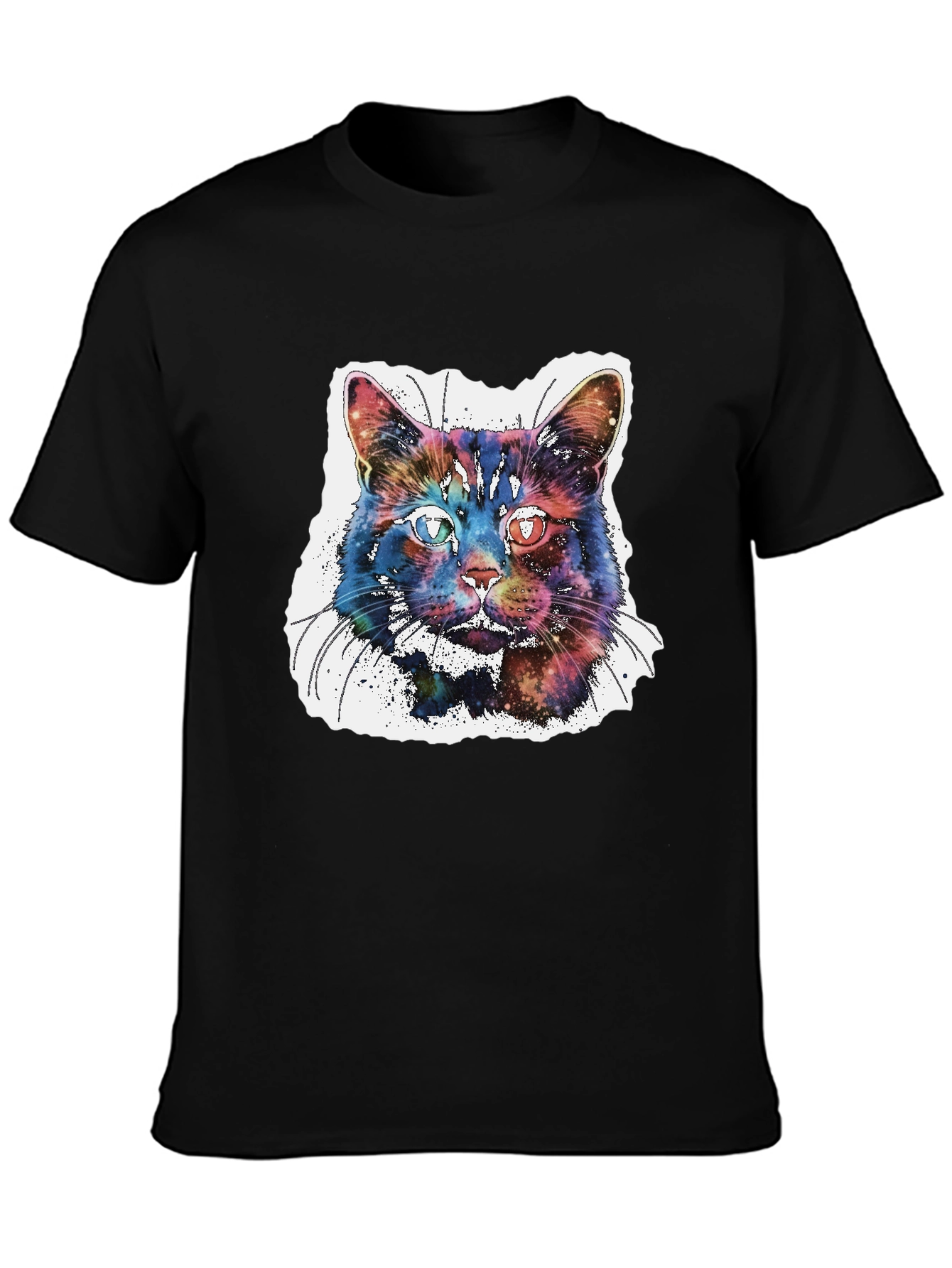 Galaxy Cat Graphic T-Shirt - Cosmic Feline Tee