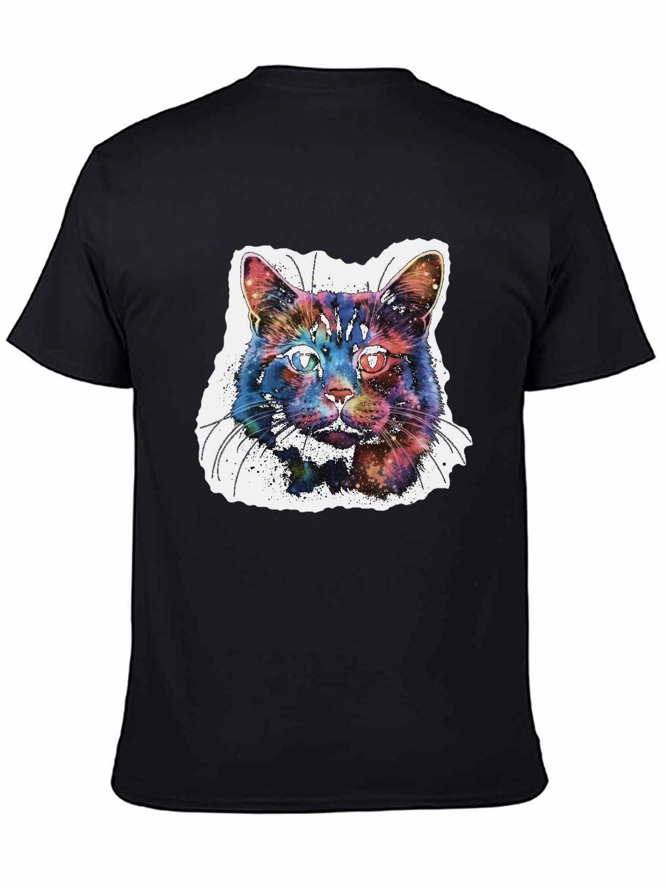 Galaxy Cat Graphic T-Shirt - Cosmic Feline Tee