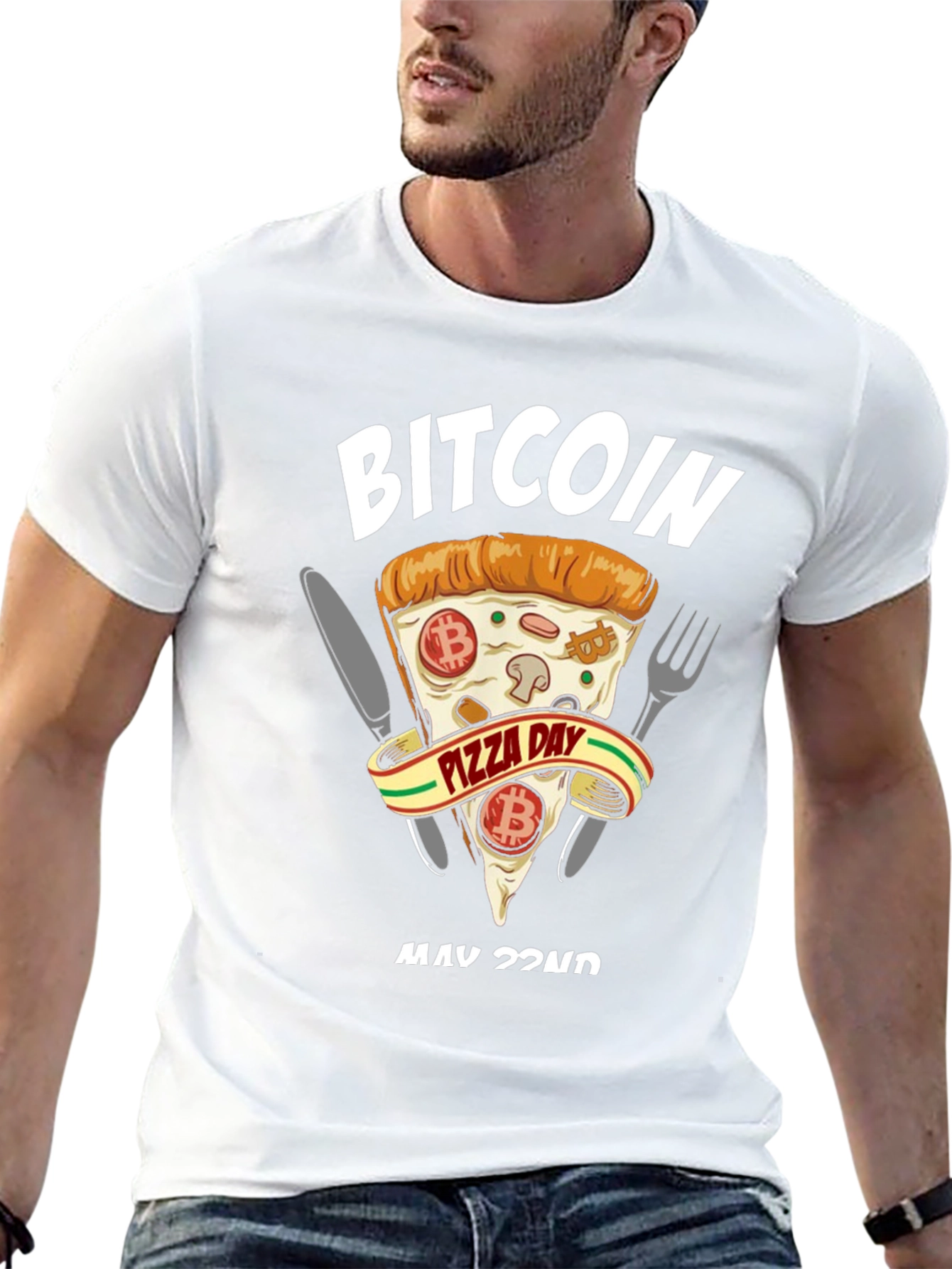 Bitcoin Pizza Day Black T-Shirt Crypto Currency Tee