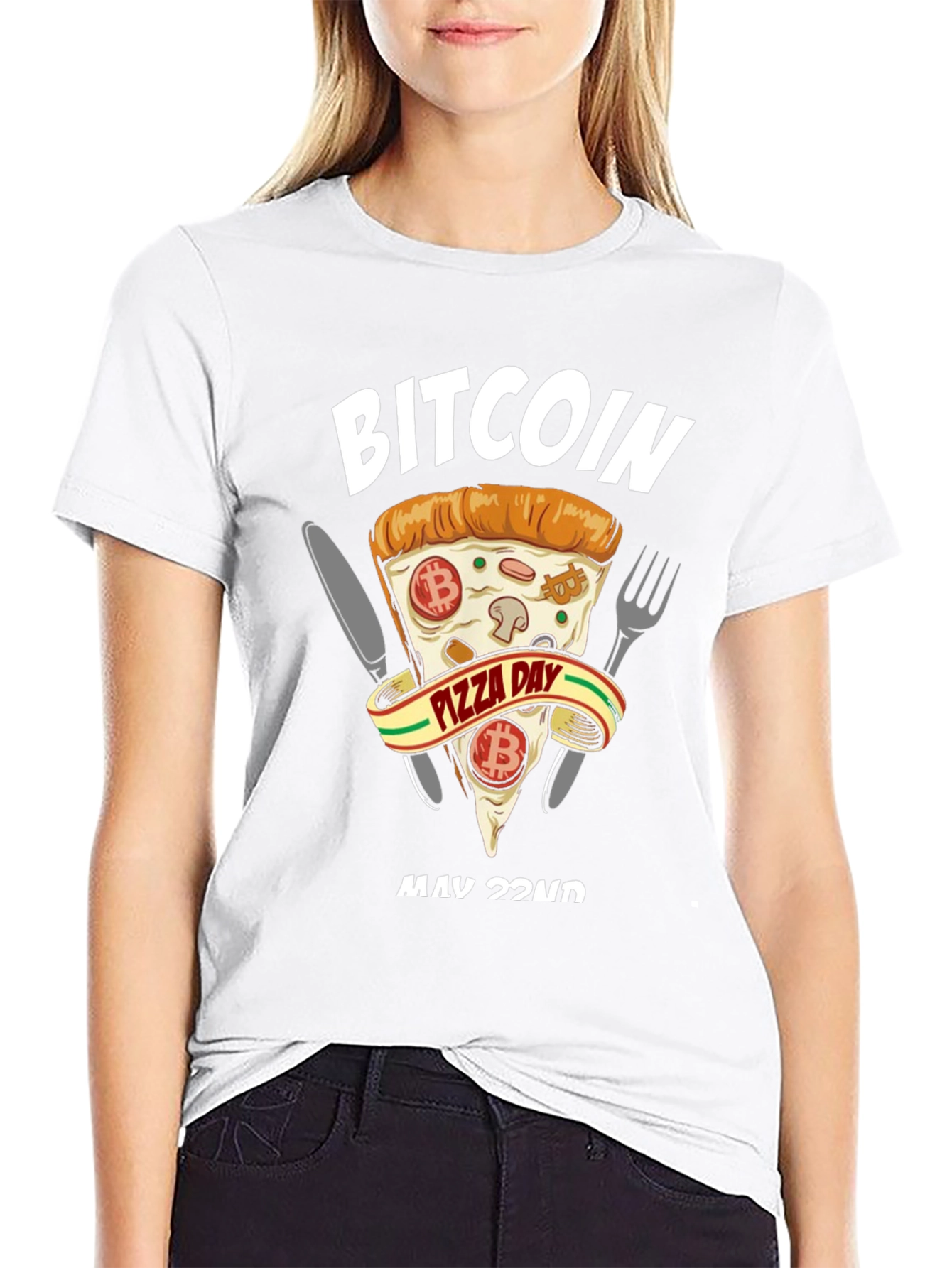 Bitcoin Pizza Day Black T-Shirt Crypto Currency Tee