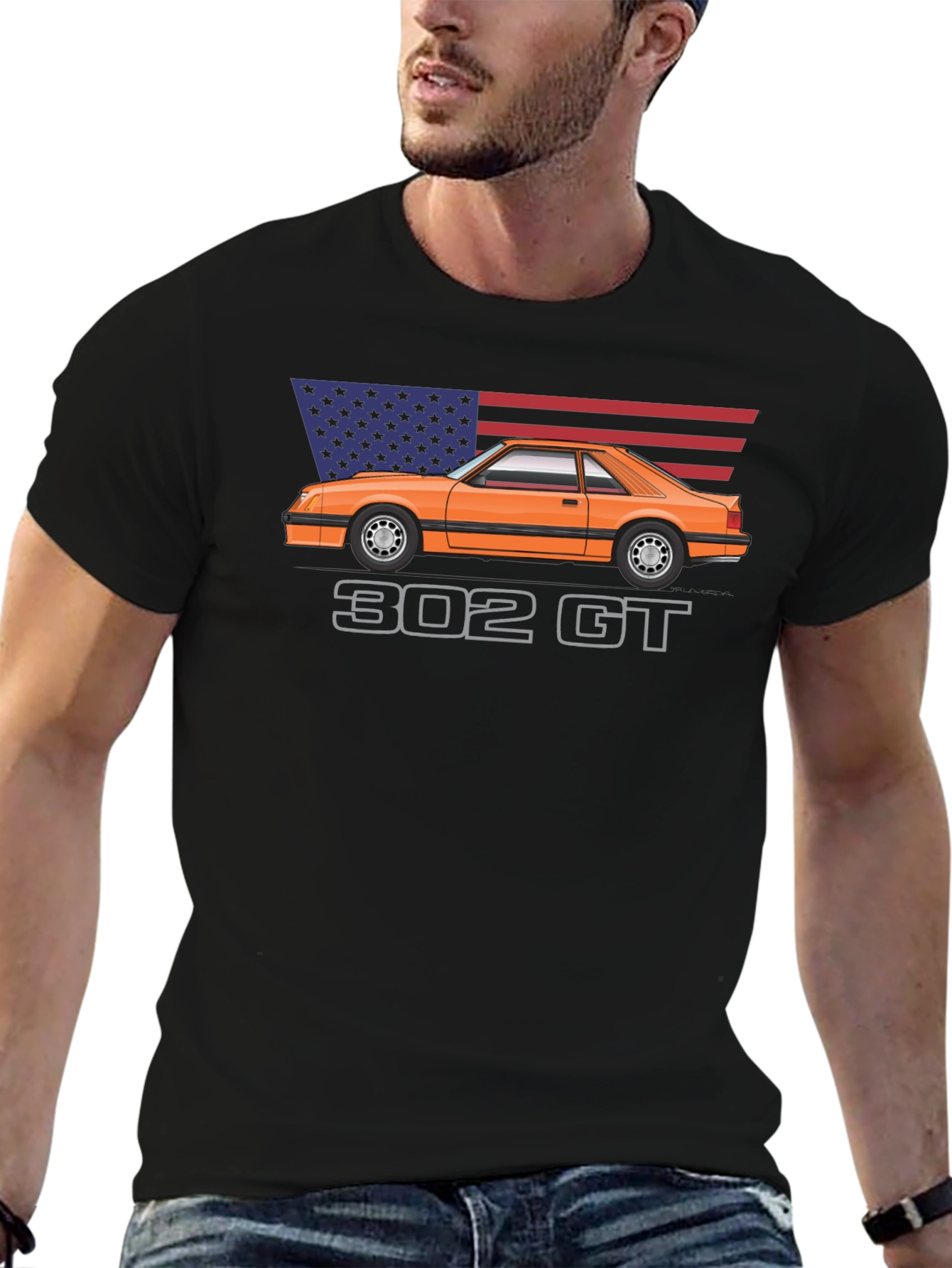 302 GT American Flag Graphic Tee