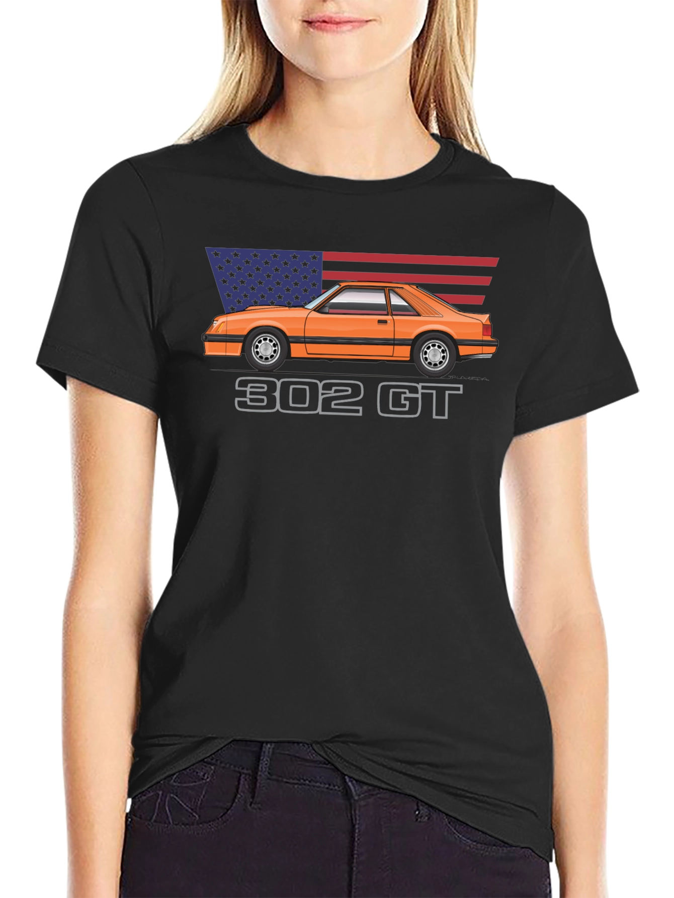 302 GT American Flag Graphic Tee