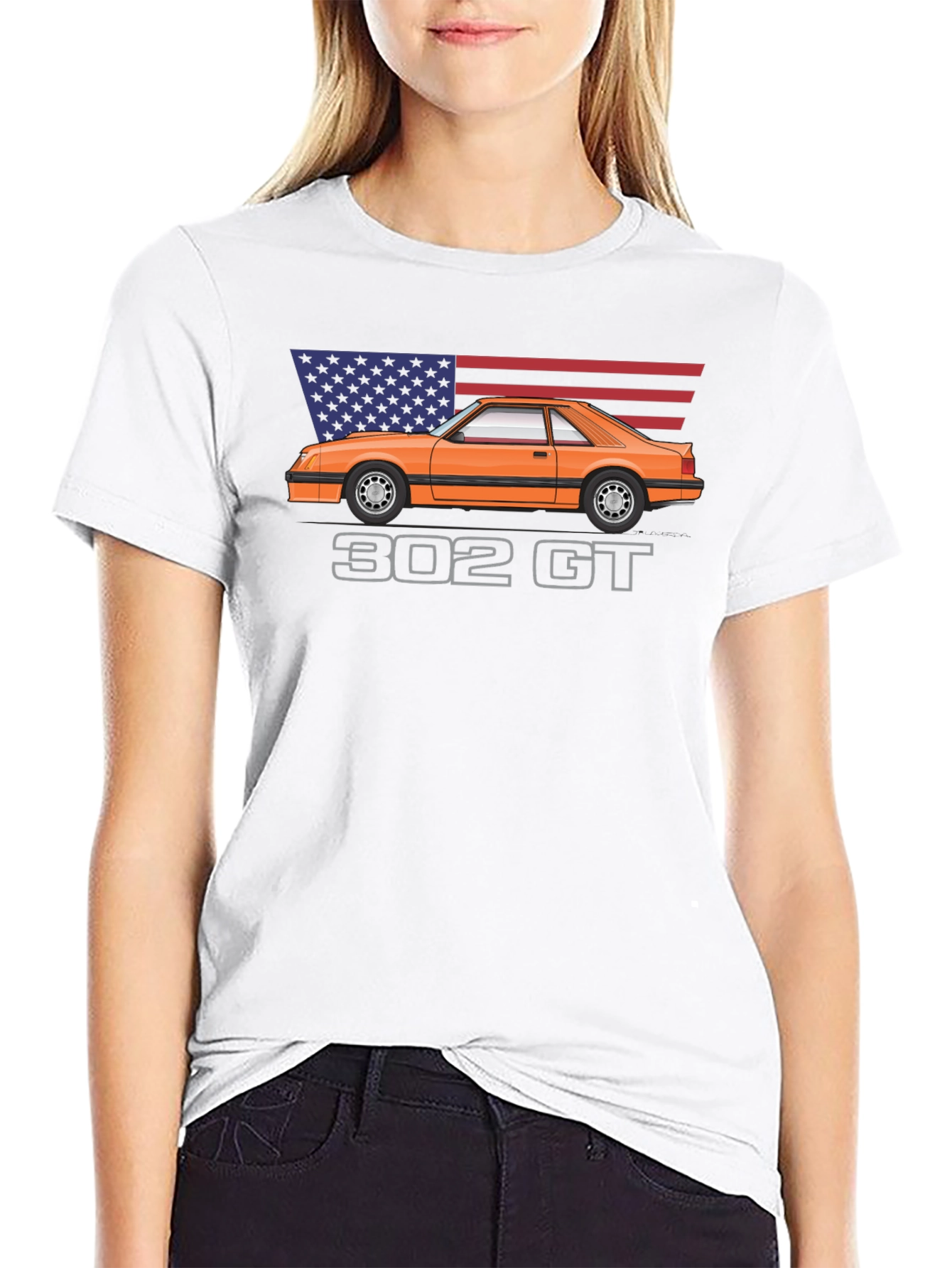 302 GT American Flag Graphic Tee