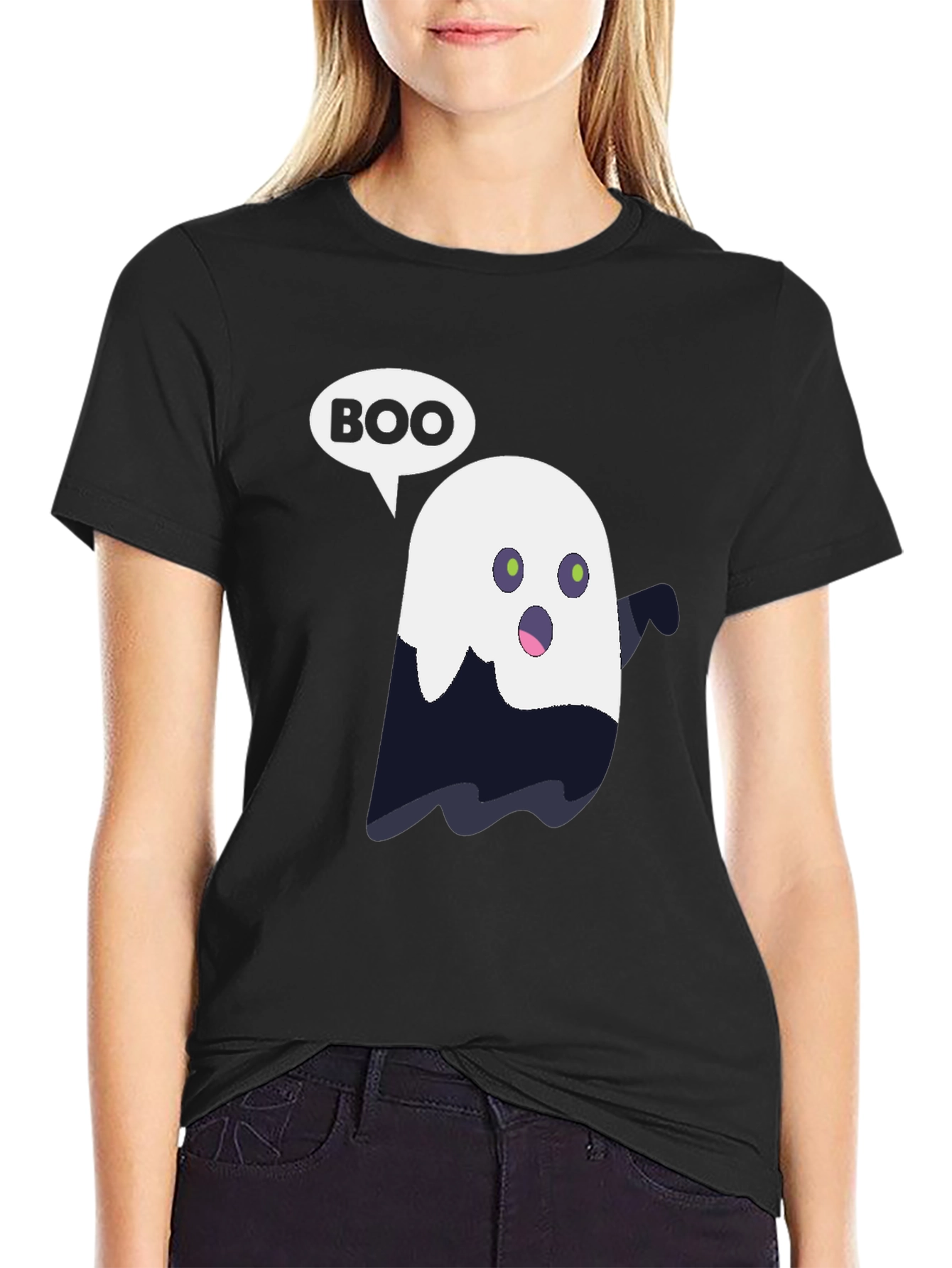 Boo Ghost Graphic T-Shirt - Halloween Spooky Season Tee