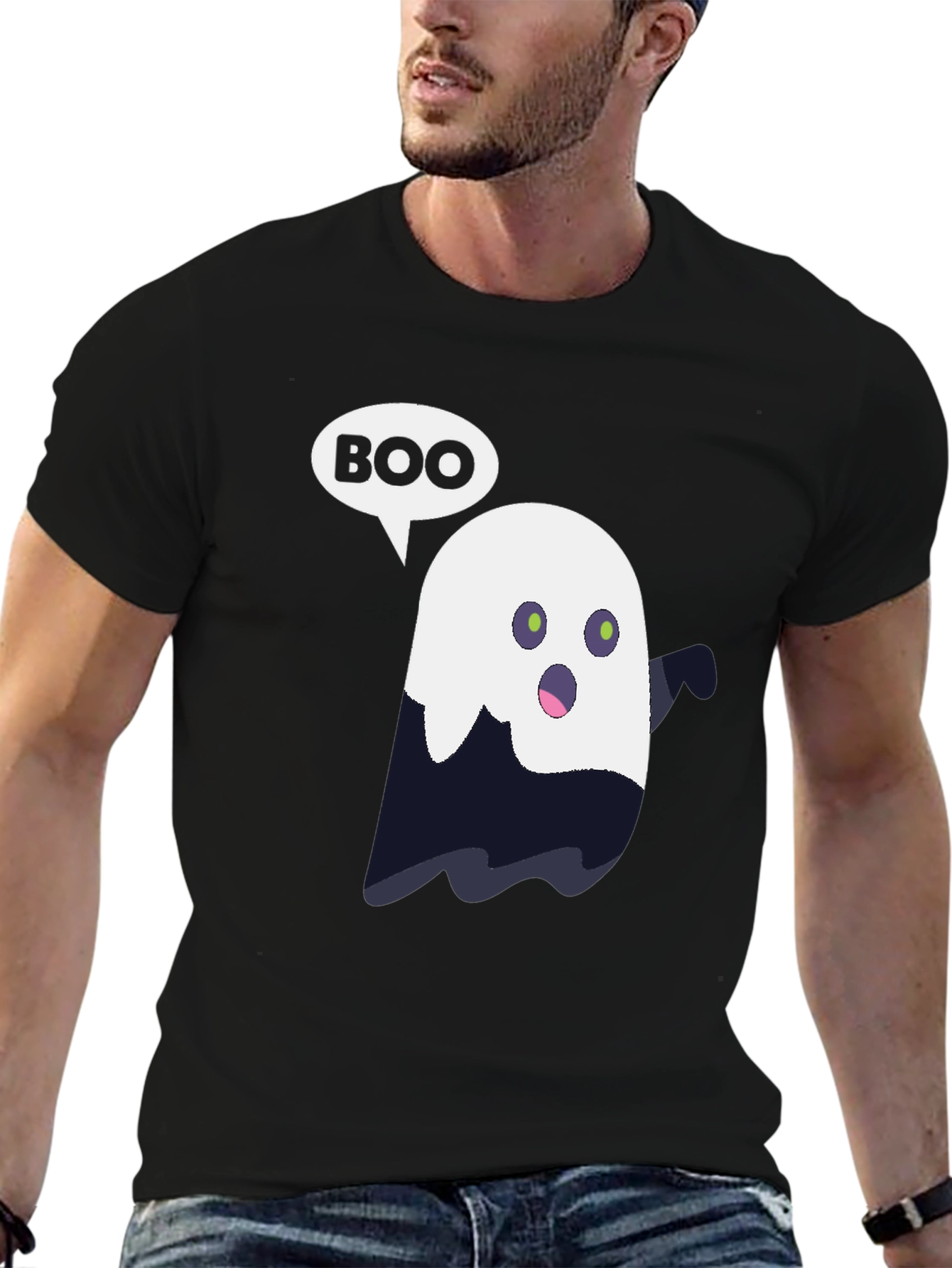 Boo Ghost Graphic T-Shirt - Halloween Spooky Season Tee