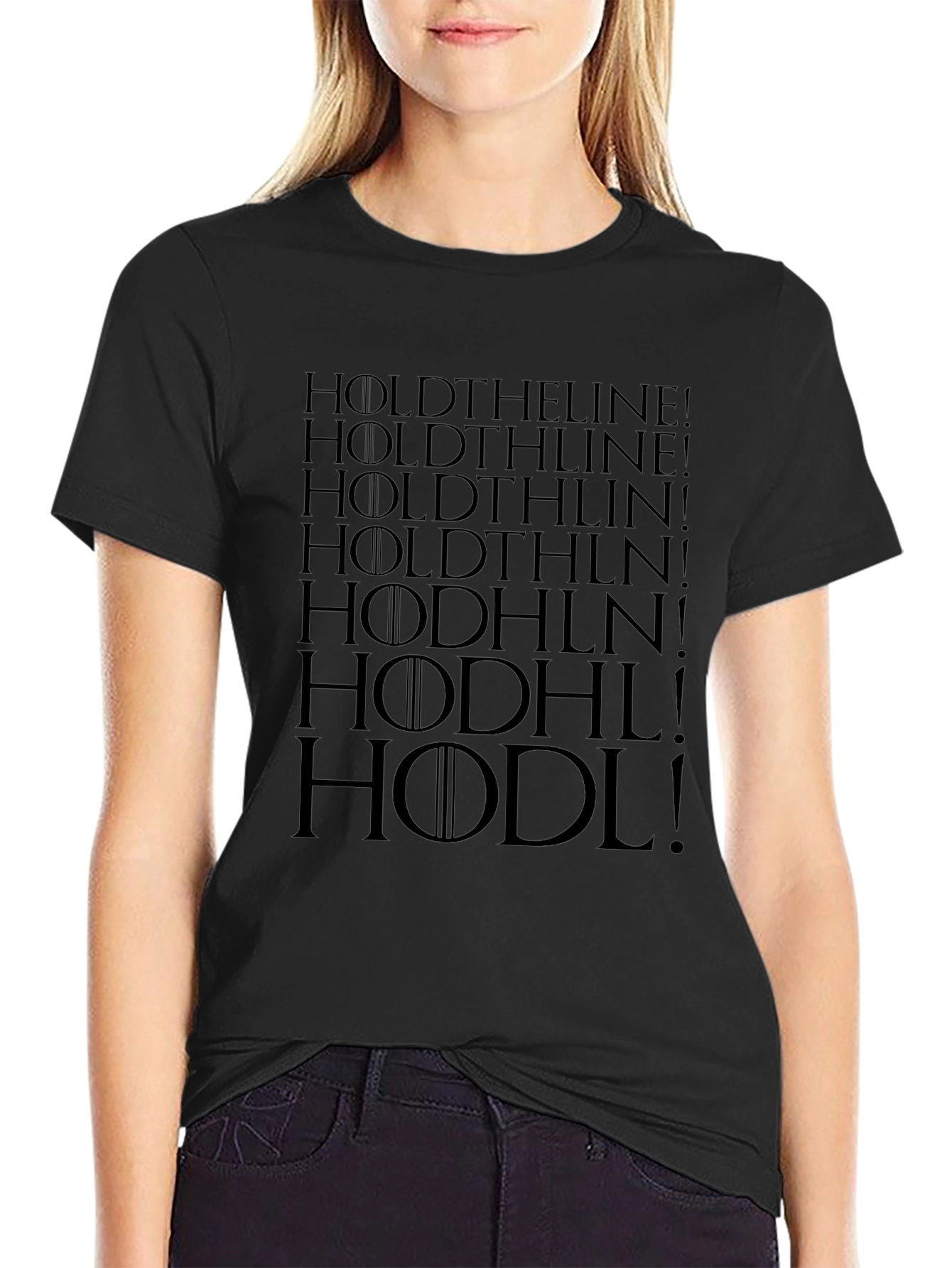 HODL the Line Mens Black Graphic Tee