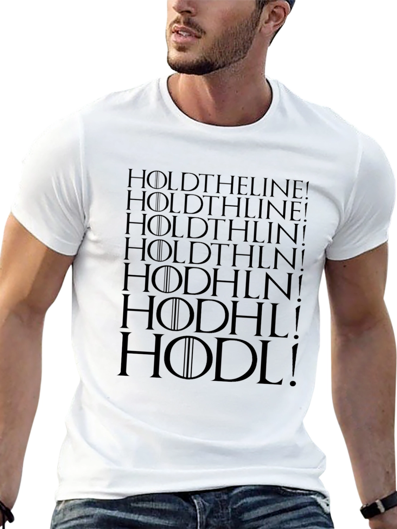 HODL the Line Mens Black Graphic Tee