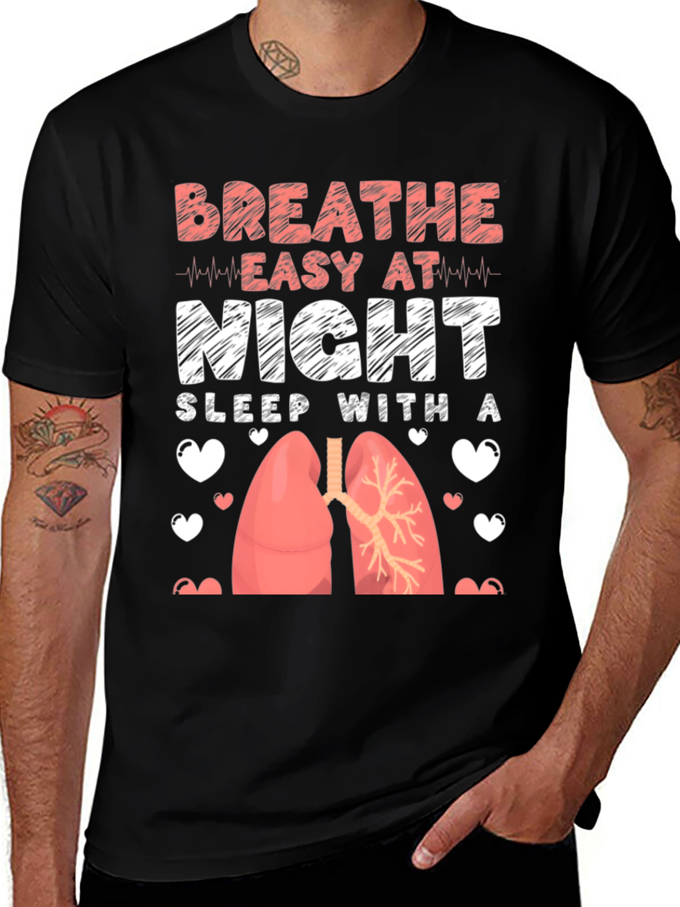 Breathe Easy at Night Lungs Graphic Tee