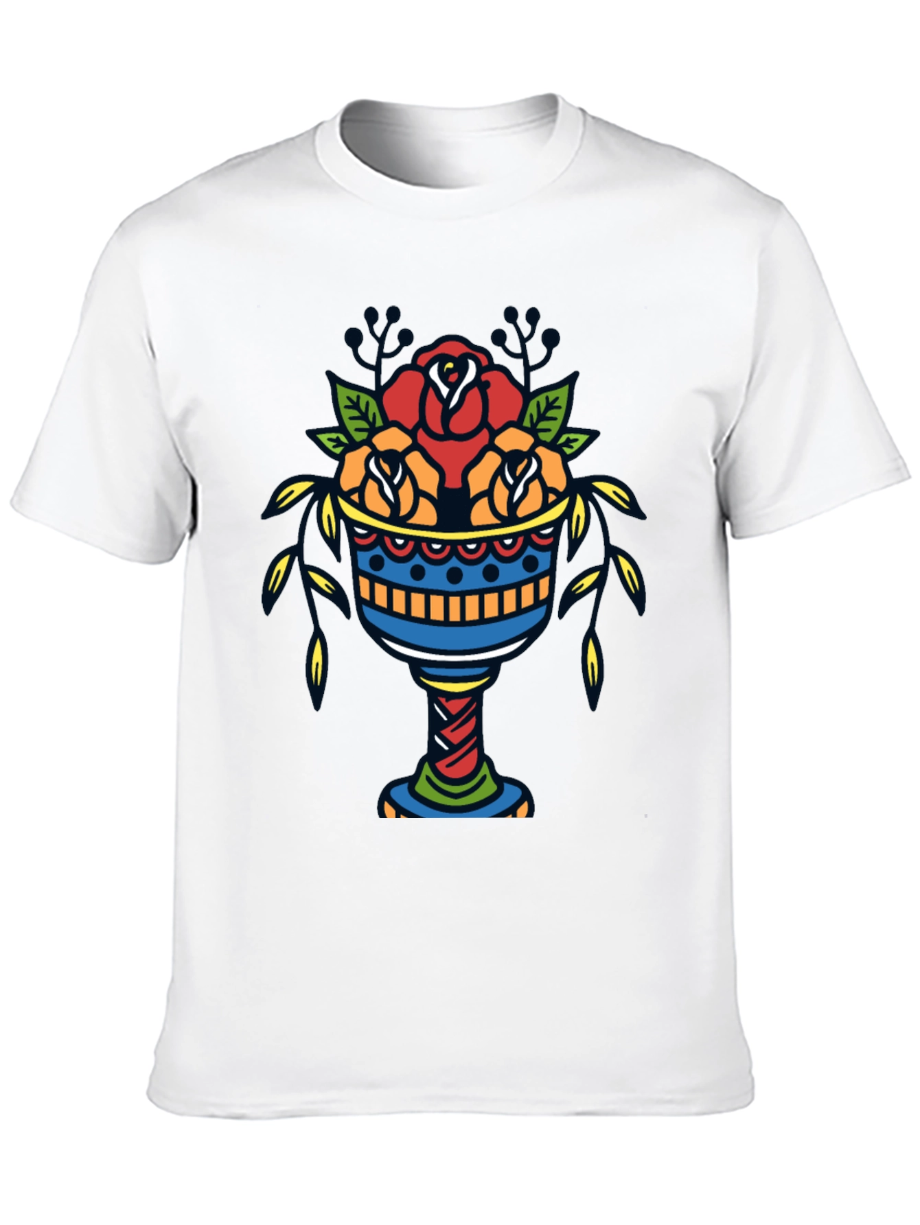 Floral Chalice Black Graphic Tee