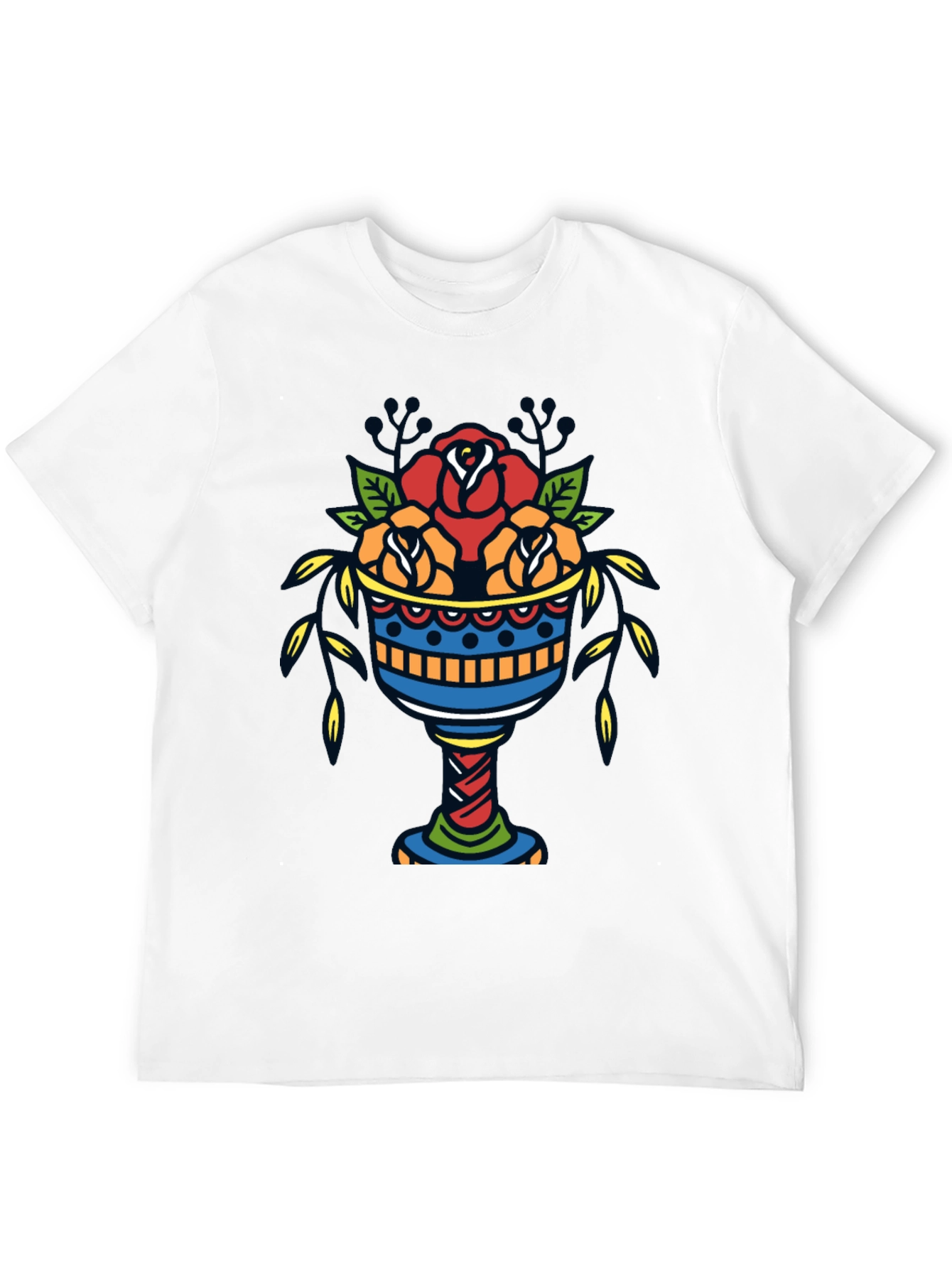 Floral Chalice Black Graphic Tee