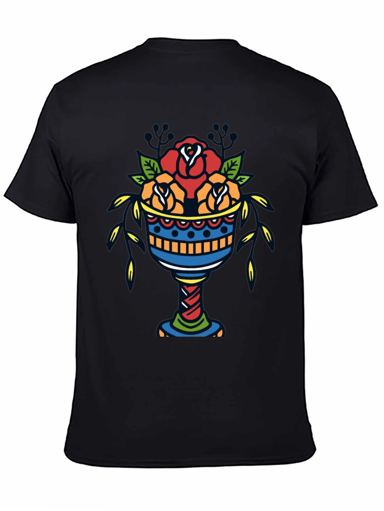 Floral Chalice Black Graphic Tee