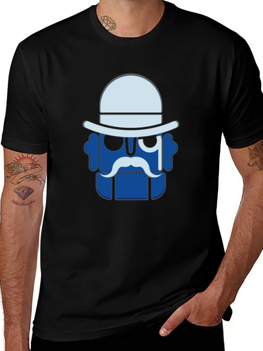 Dapper Robot Graphic Tee - Black Cotton T-Shirt